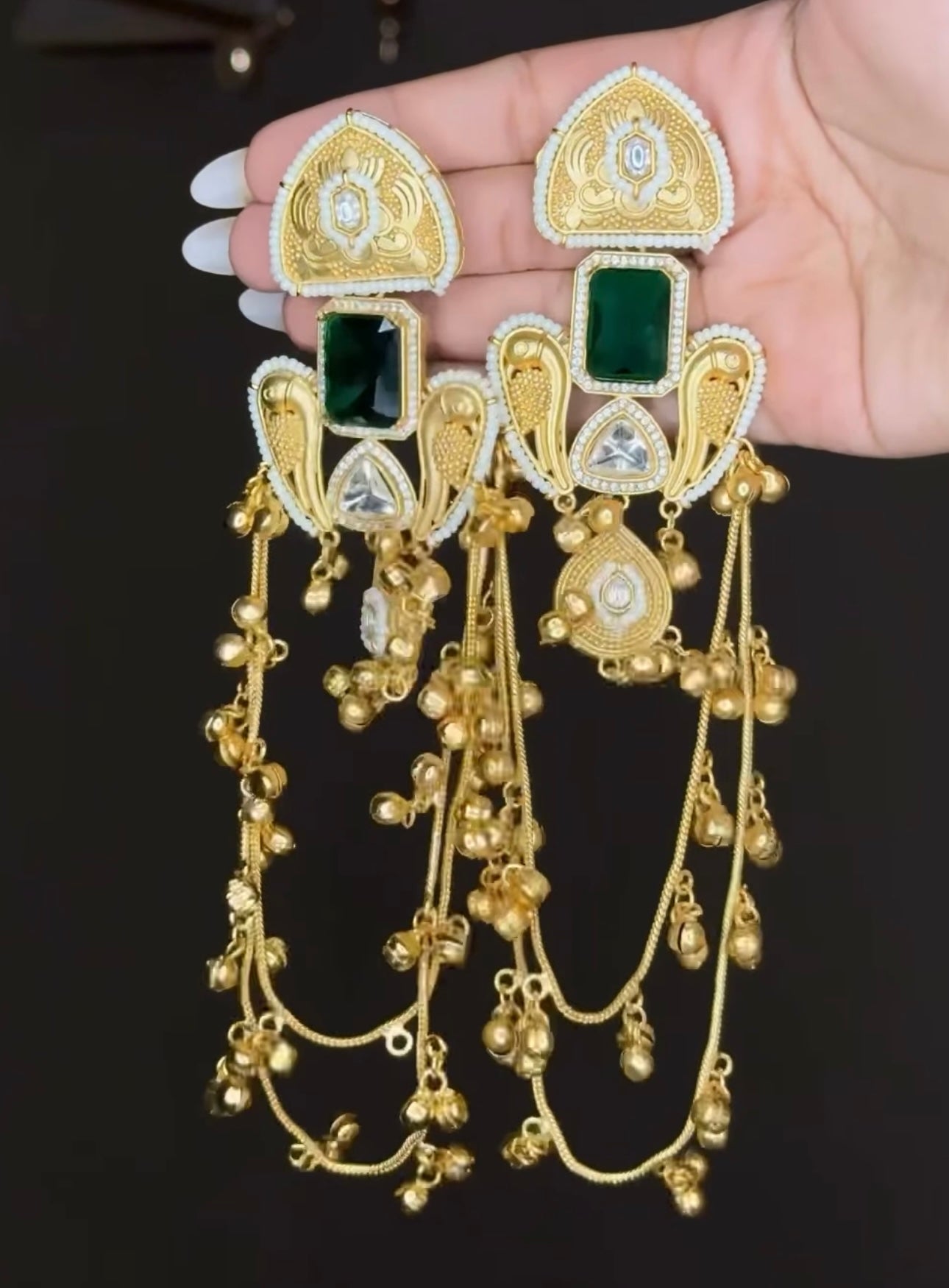 Kashmiri earrings in heavy