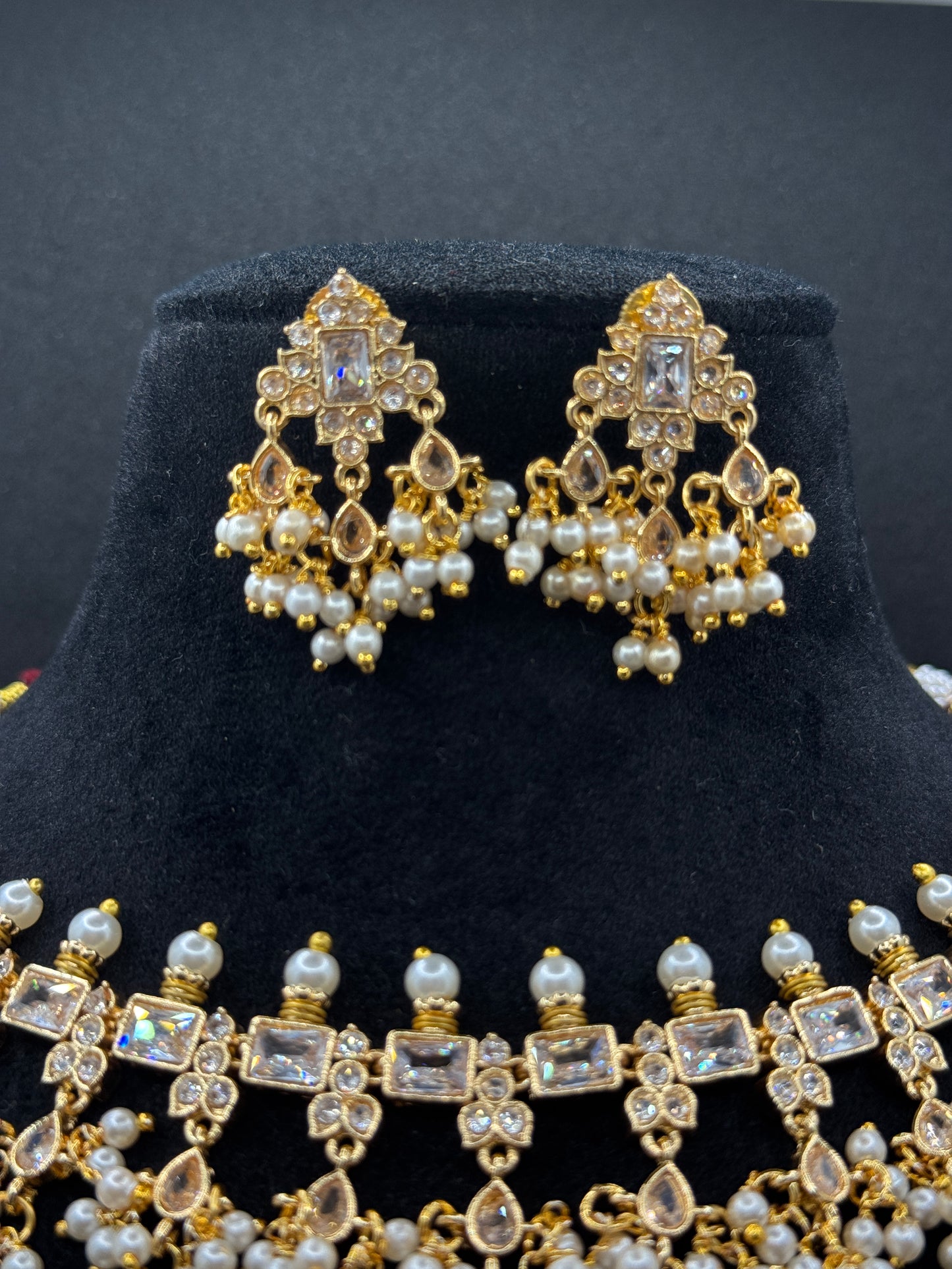 Pearl & Kundan Gold Plated Necklace Set