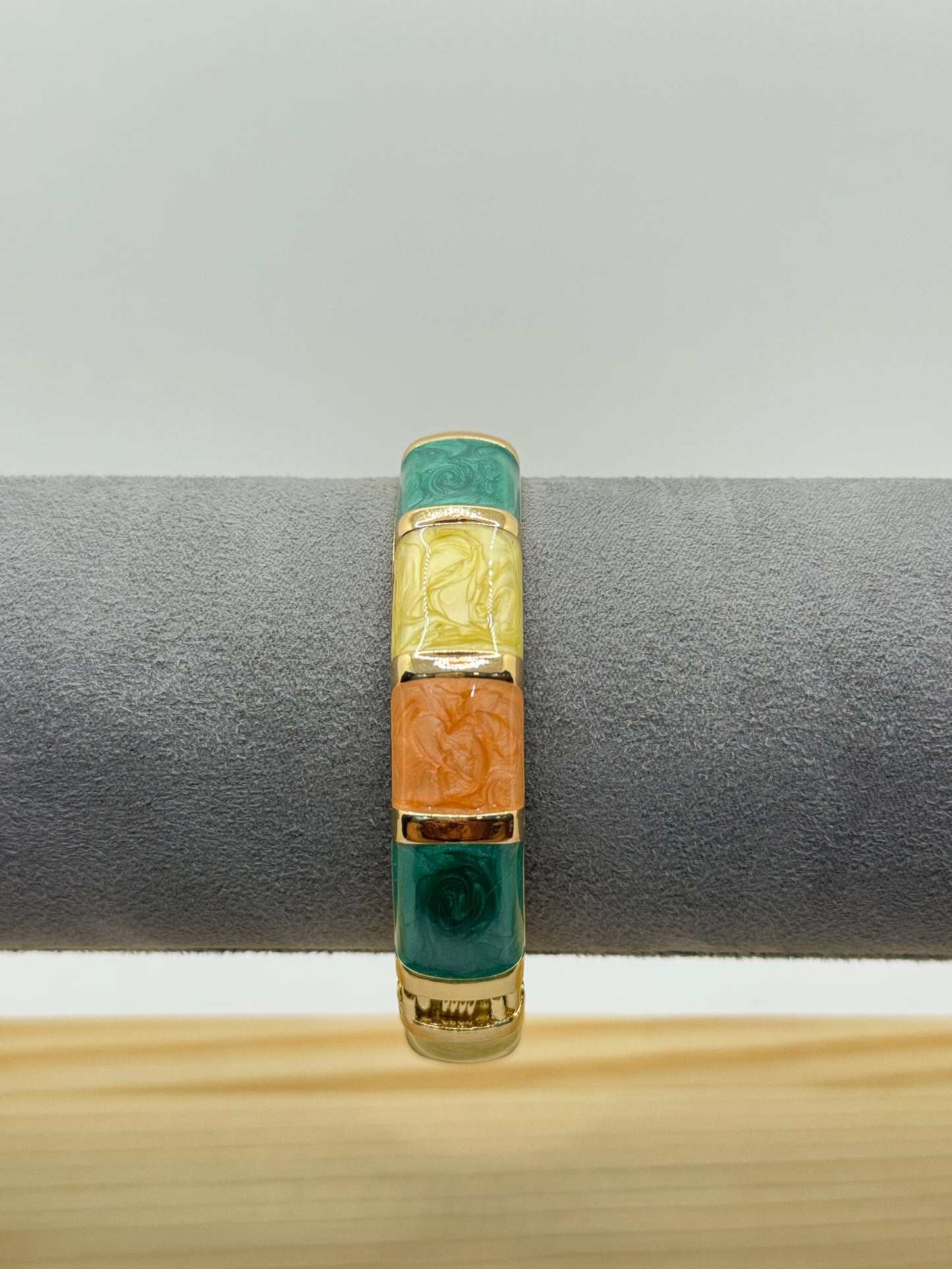 Pink and Gold Bangle with a Split Design