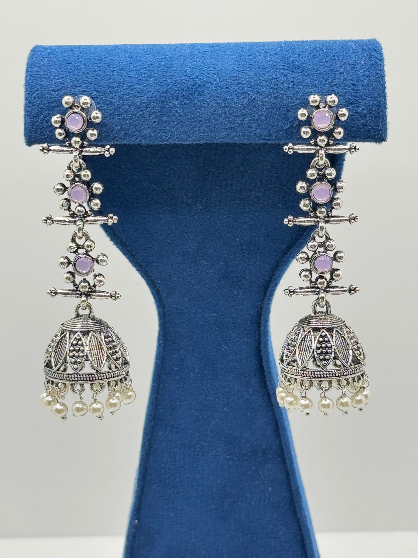 Traditional Oxidized Silver Jhumkas