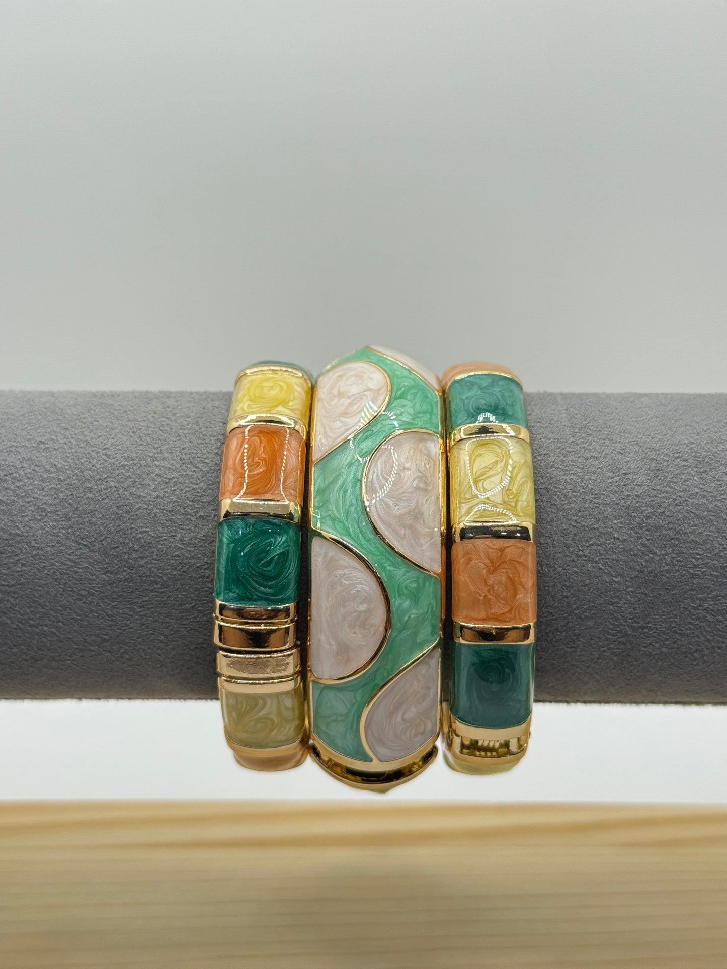 Pink and Gold Bangle with a Split Design