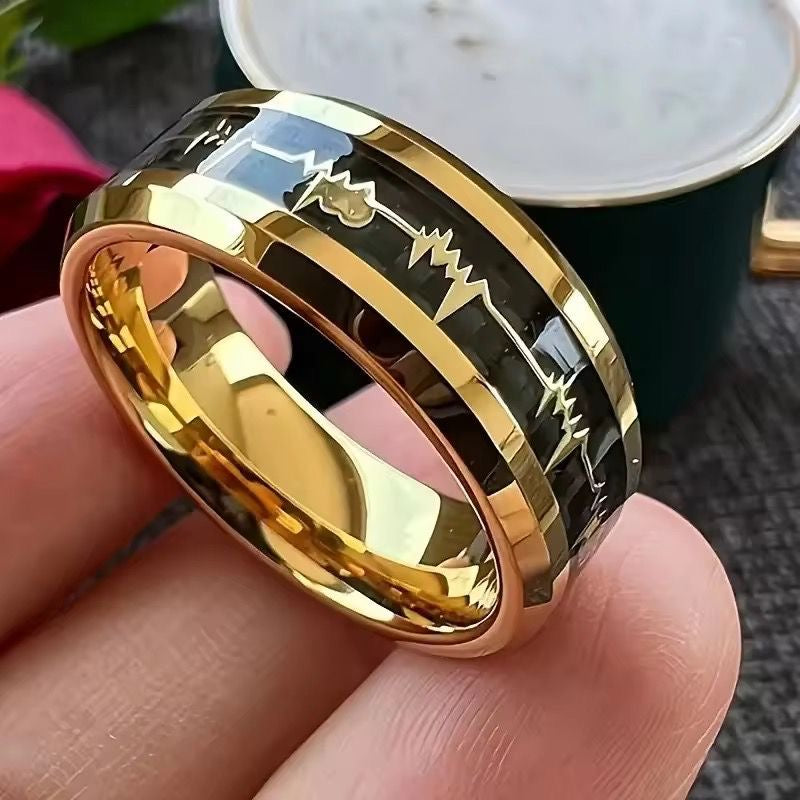 Heart beat mens ring size 10