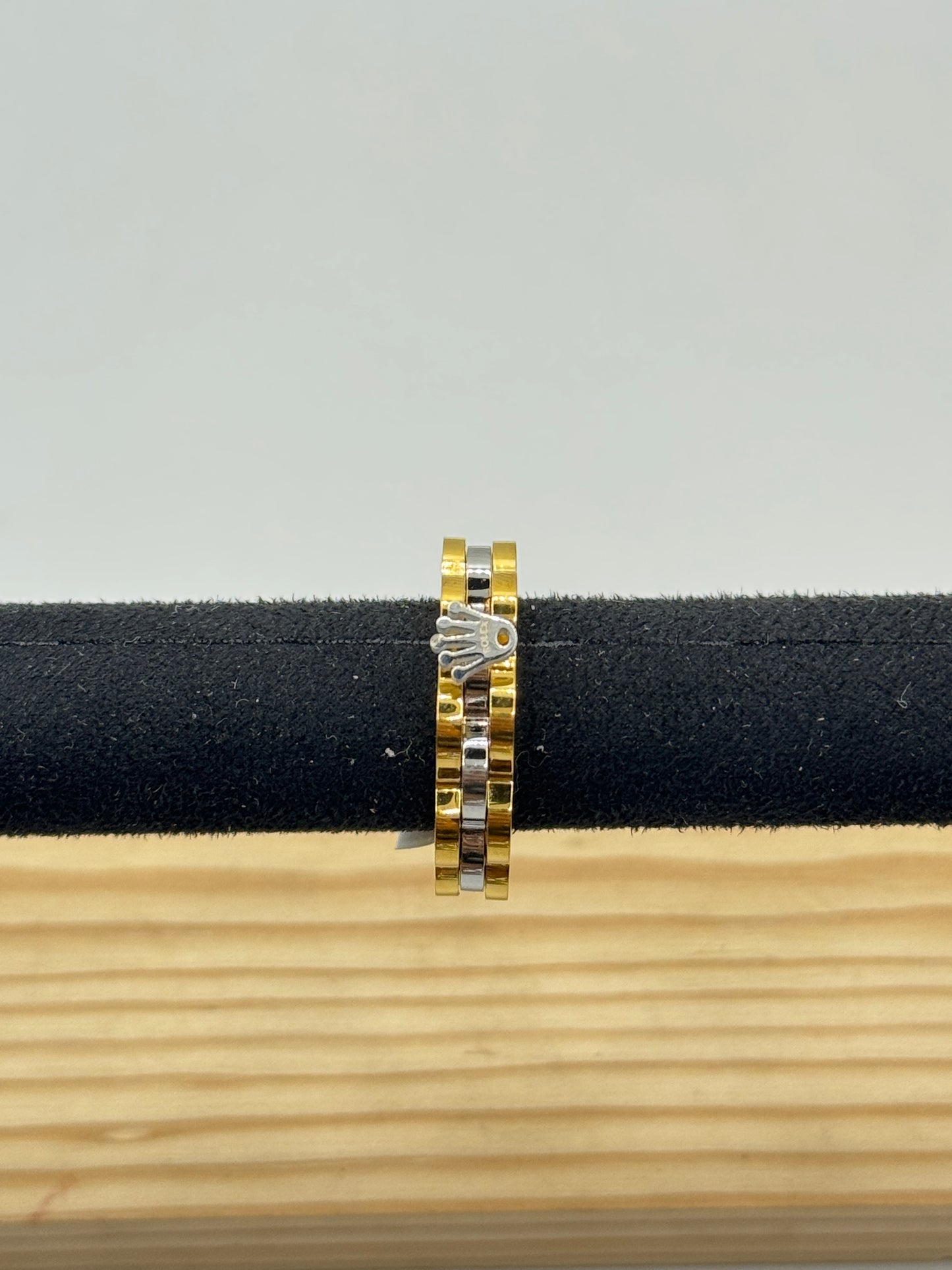 Men's Two-Tone Jubilee Style Ring with Crown Detail