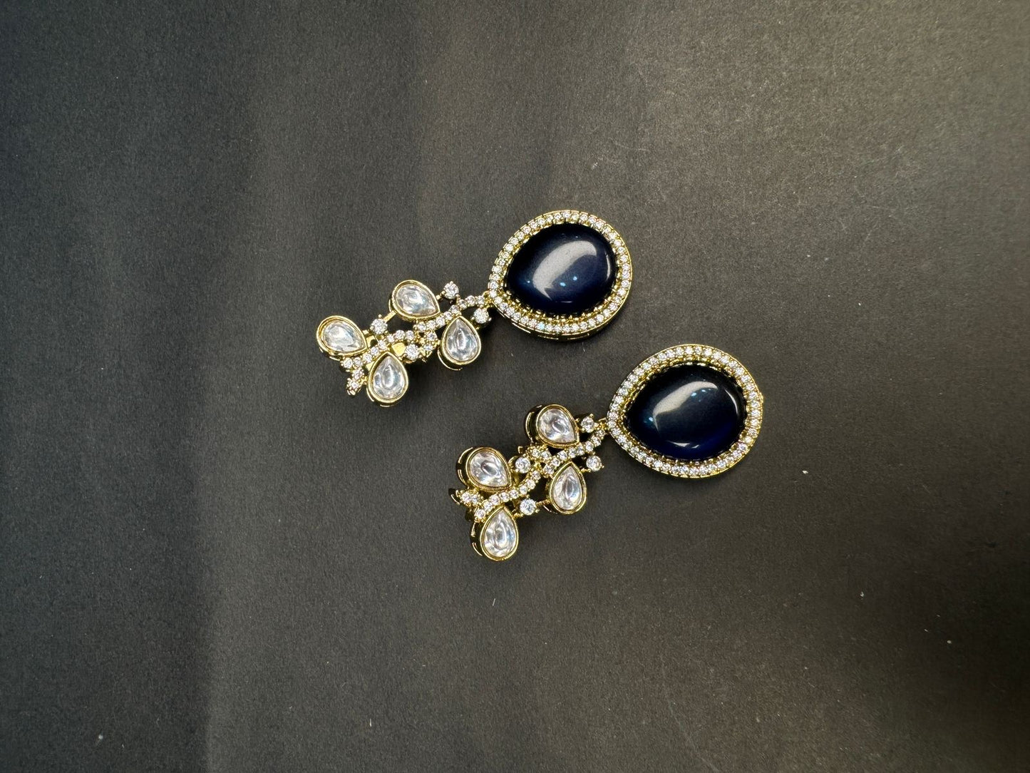 Designer blue dangle earrings