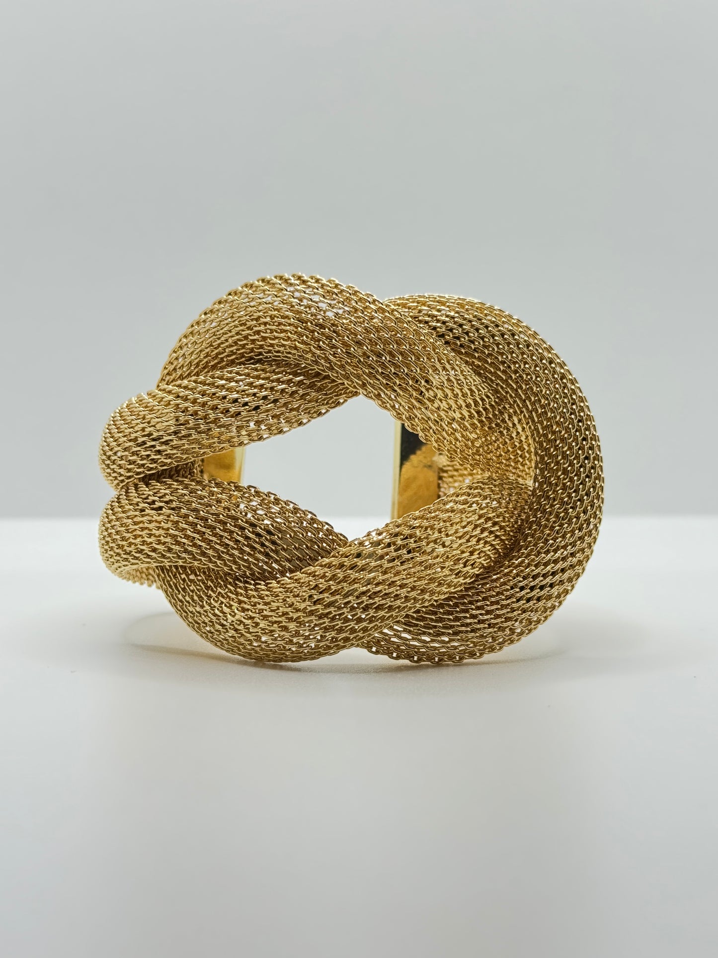 Gold Mesh Knot Cuff Bracelet