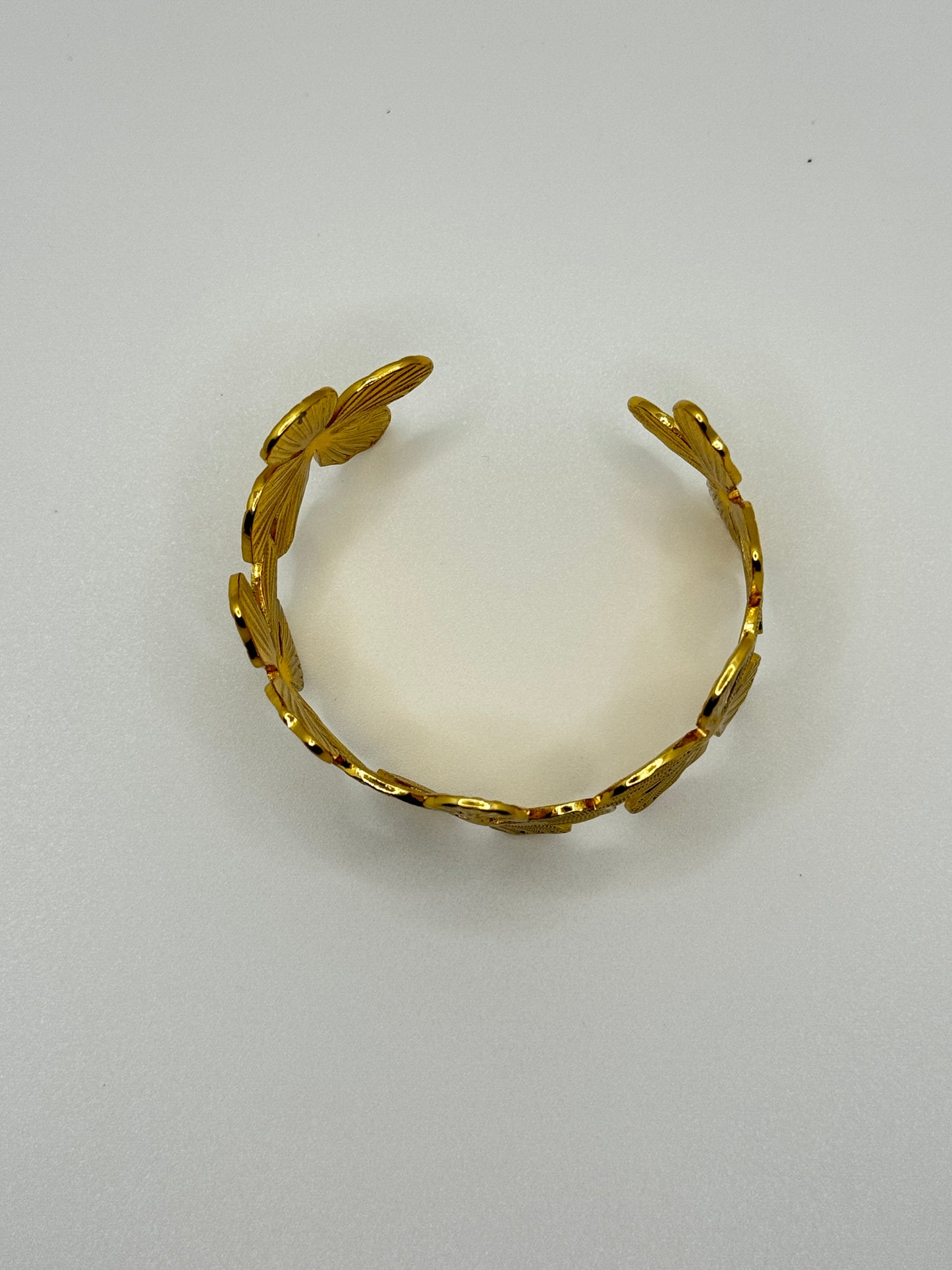 Floral Motif Gold Cuff Bracelet