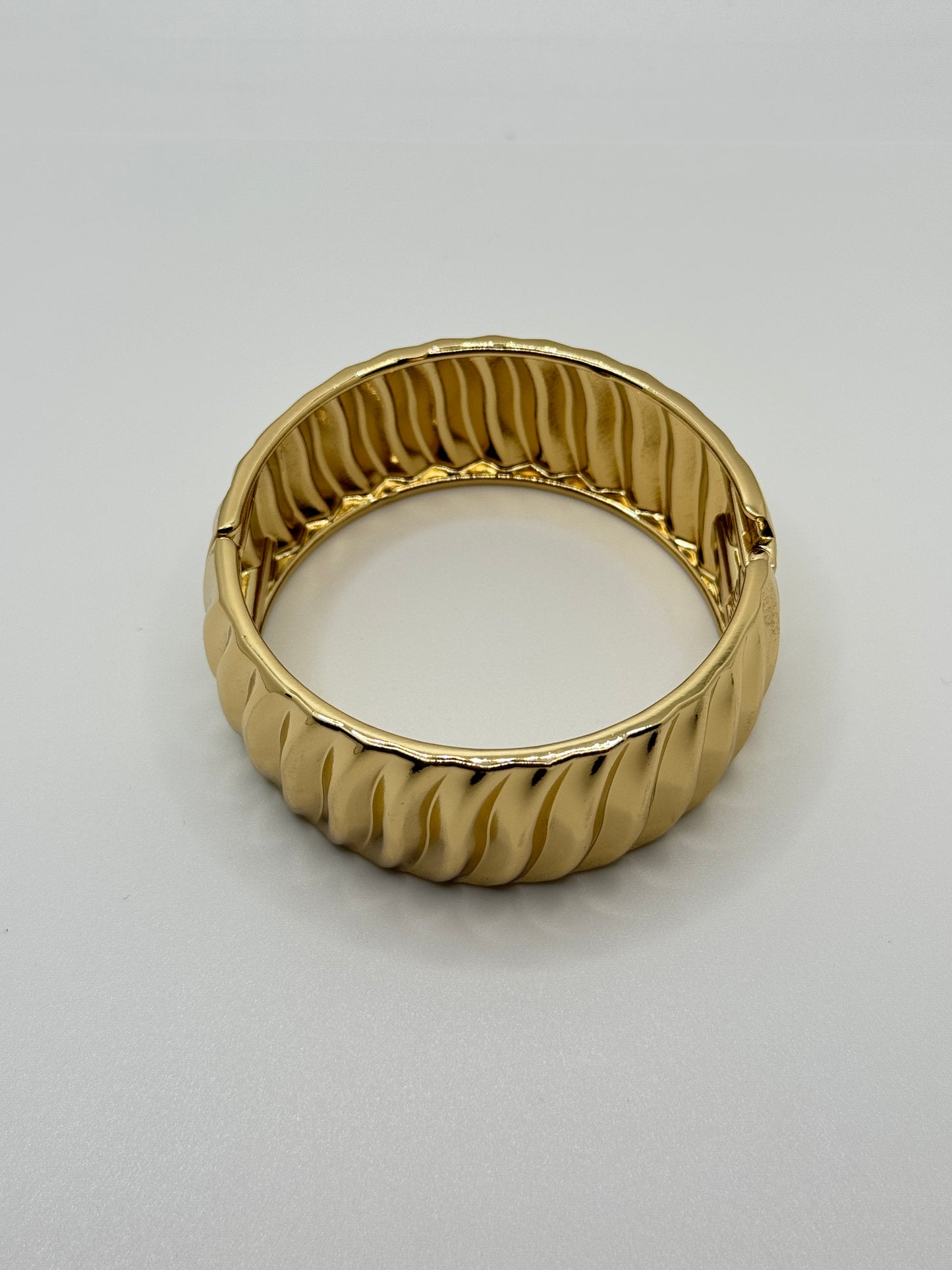 Gold Fluted Design Bangle Bracelet