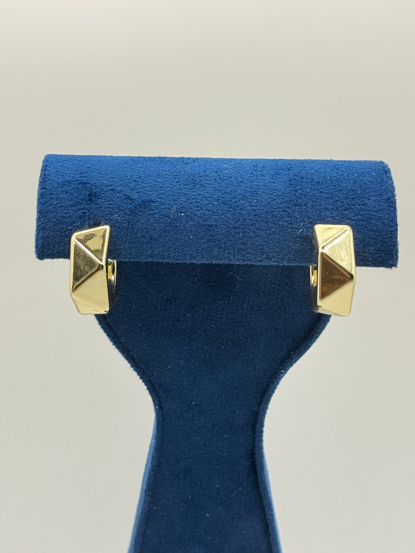 Geometric Gold Faceted Hoop Earrings