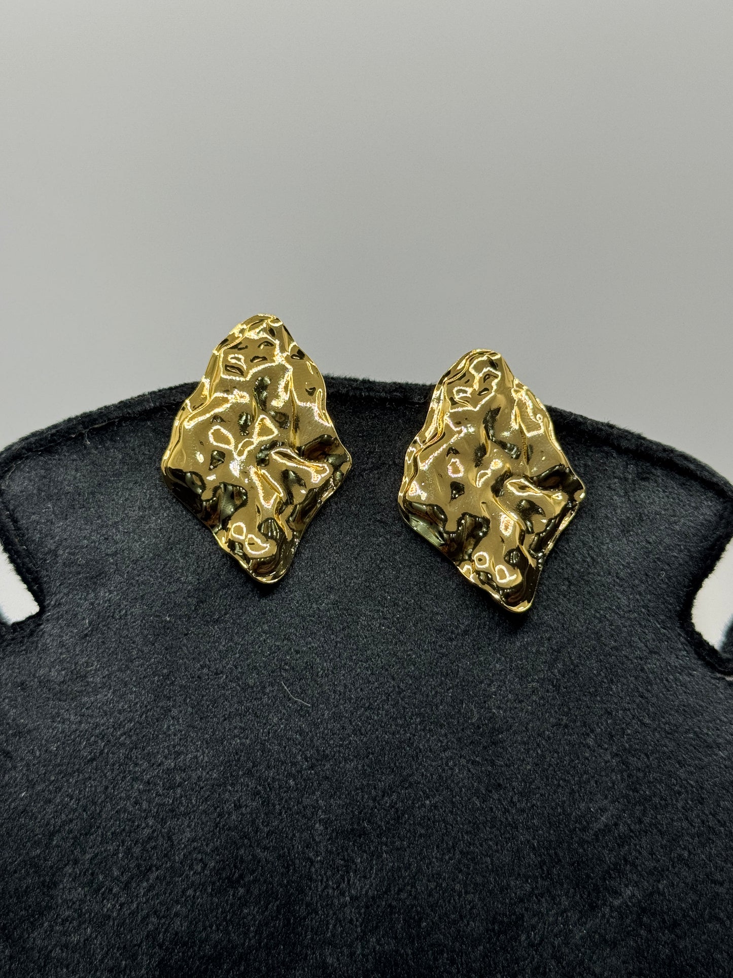 Irregularly Shaped Stud Earrings with a Textured Finish