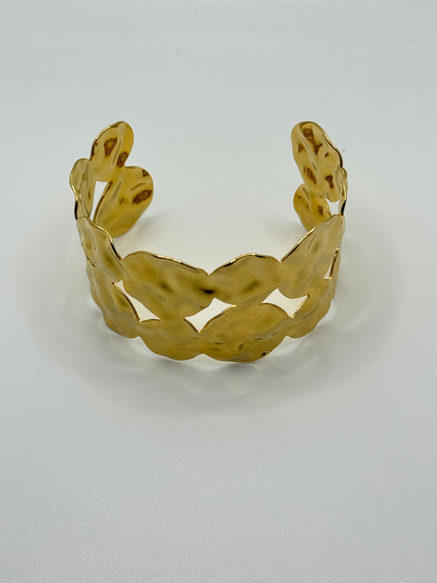 Organic Textured Gold Cuff Bracelet