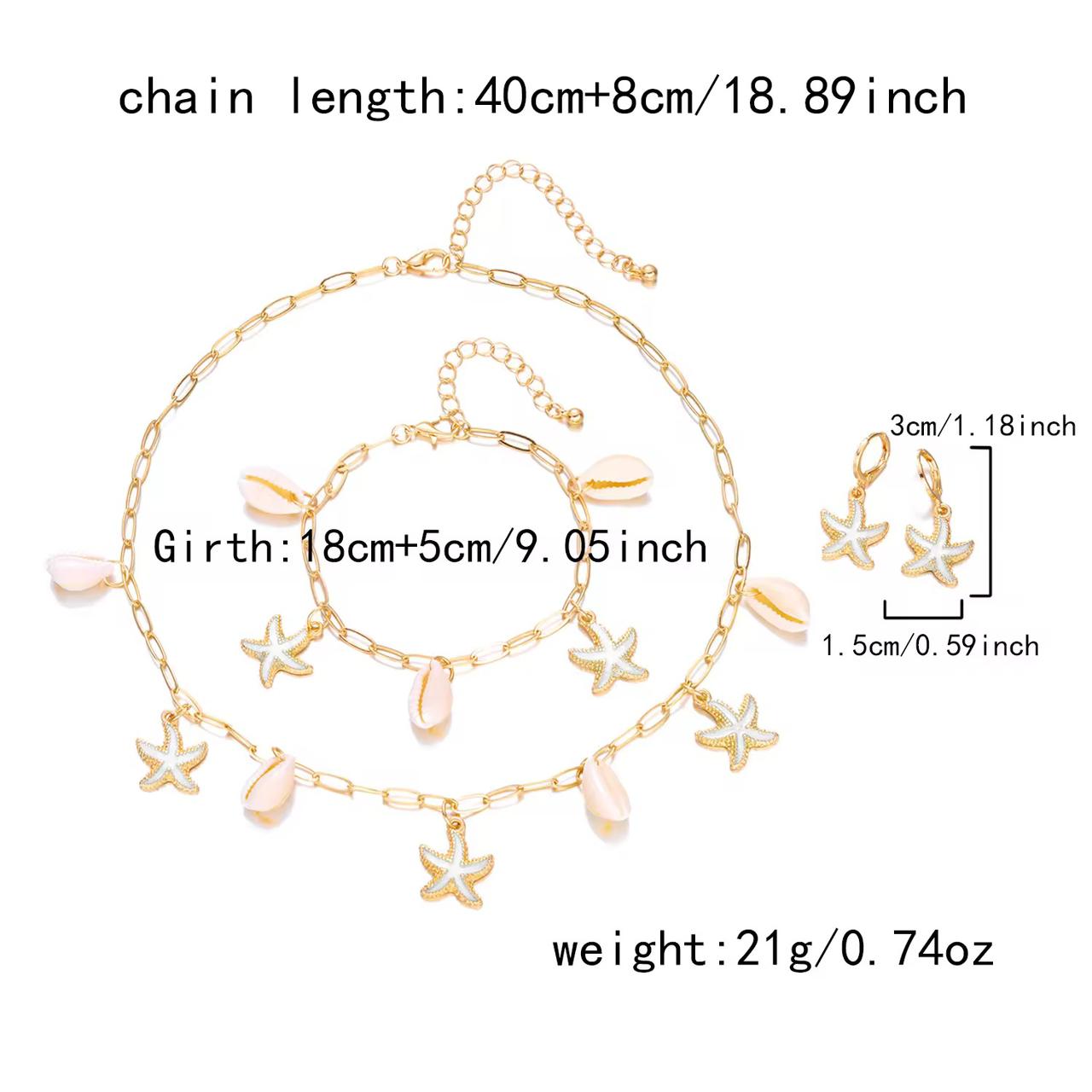 Bohemia natural neckalce bracelet earring set