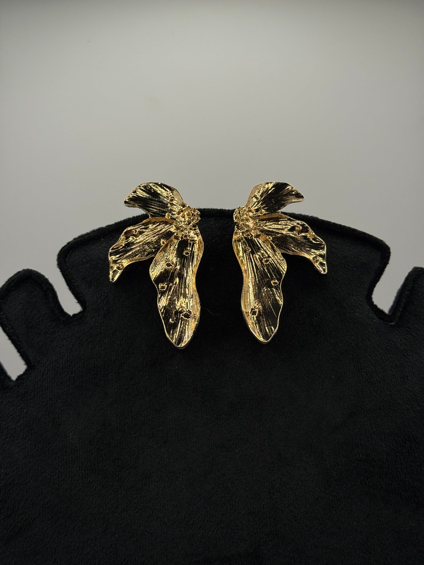 Leaf-Shaped Stud Earrings