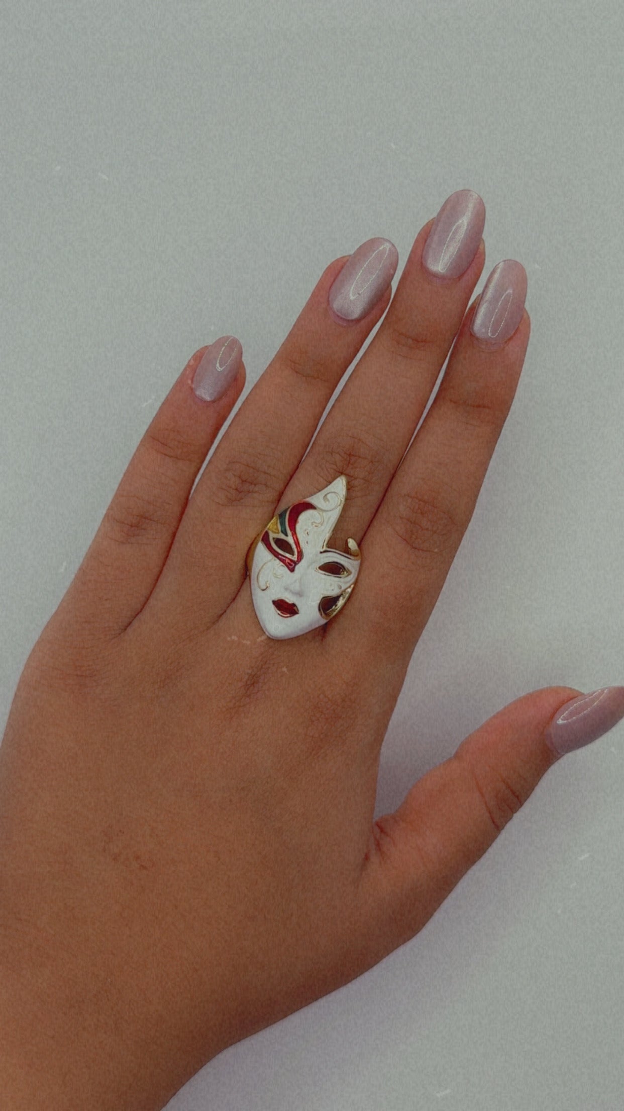 Enamel Venetian Mask Ring