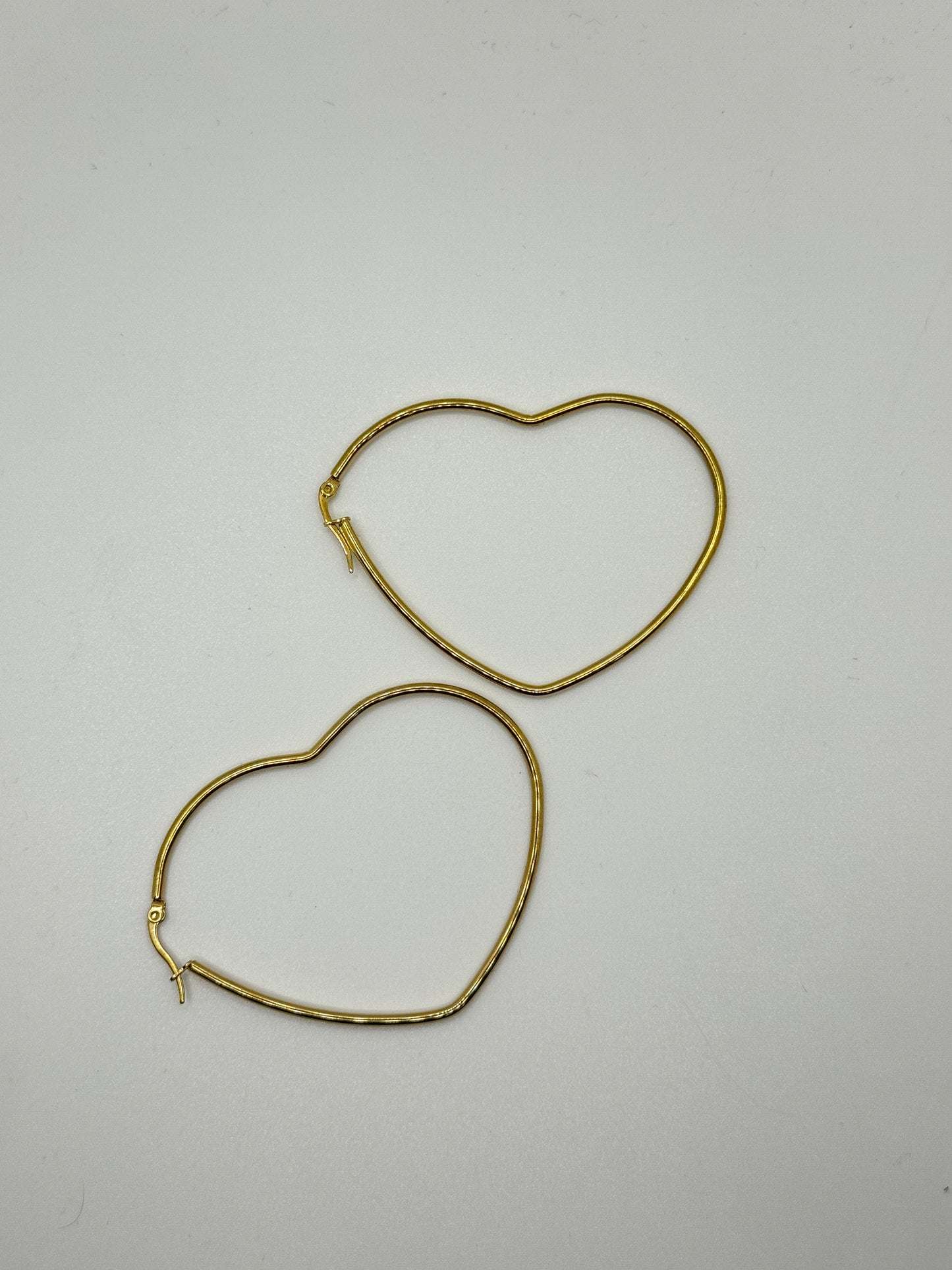 Large Heart-Shaped Hoop Earrings
