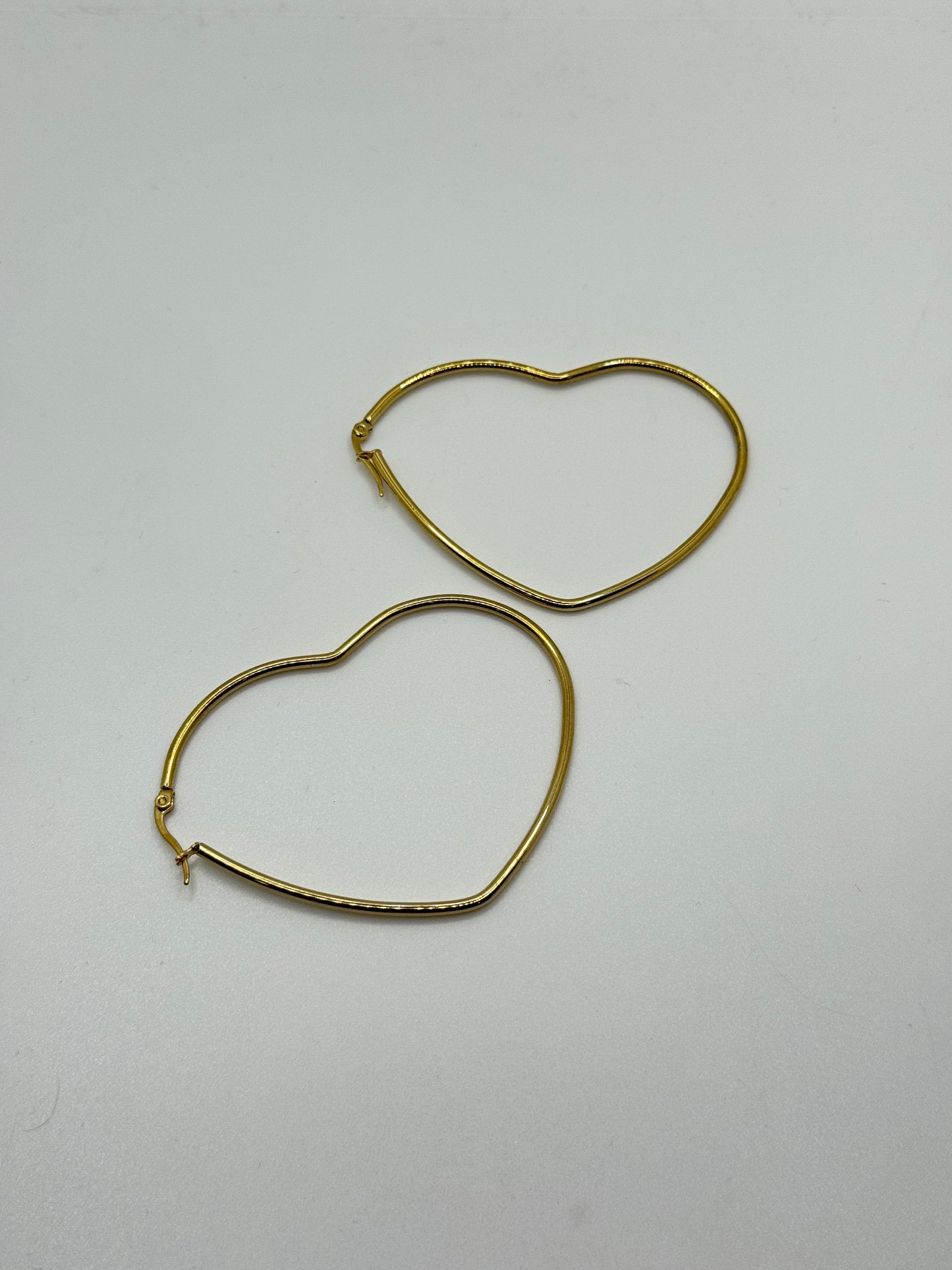 Large Heart-Shaped Hoop Earrings