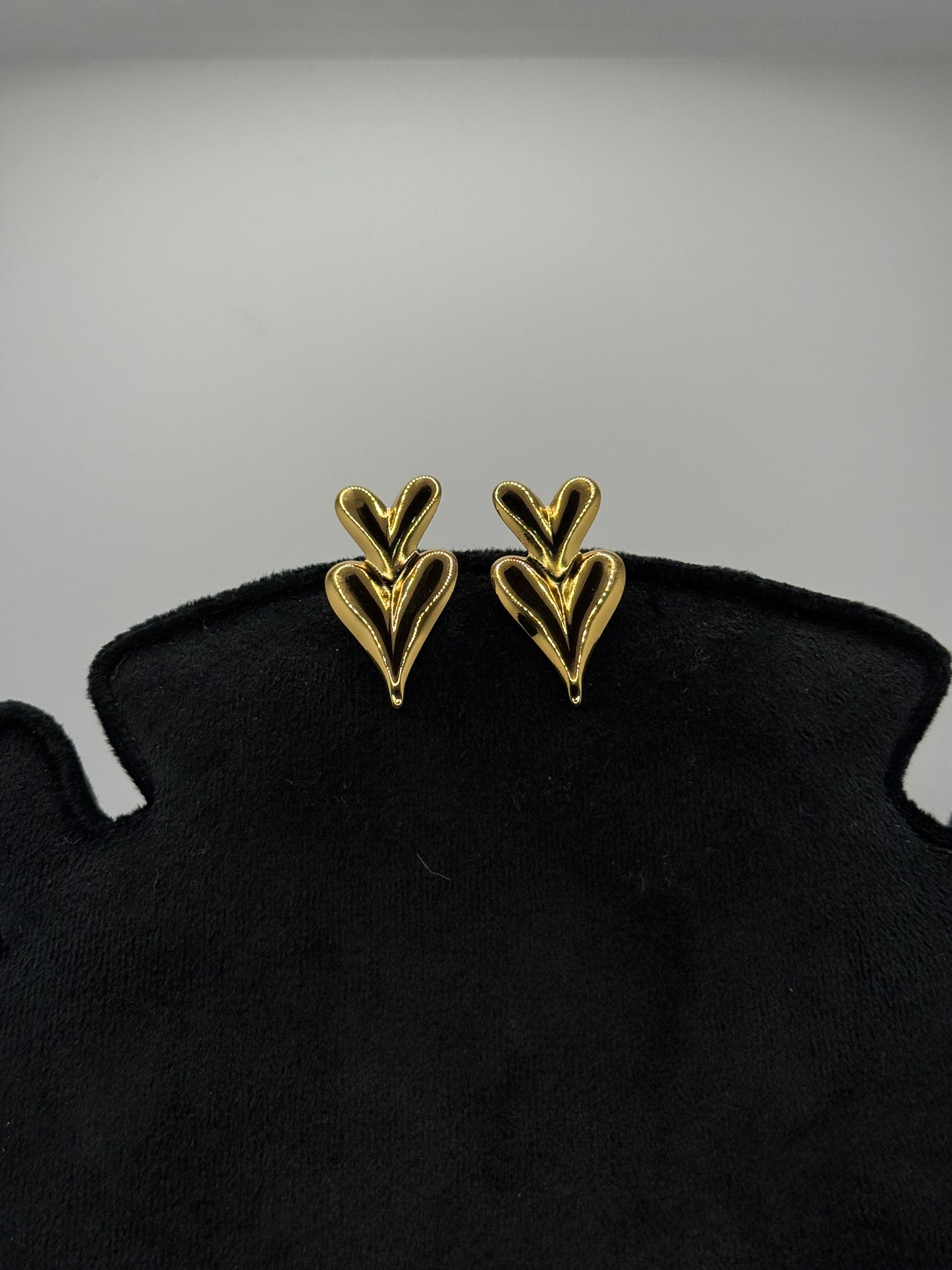 Double Heart Stud Earrings