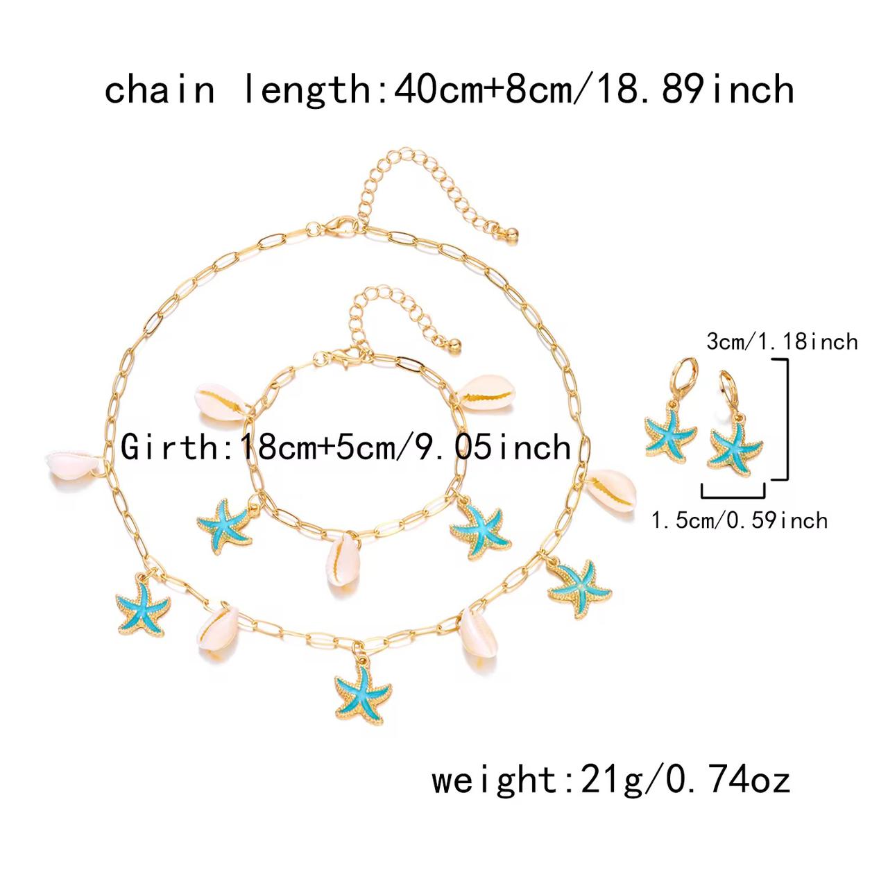 Bohemia natural neckalce bracelet earring set