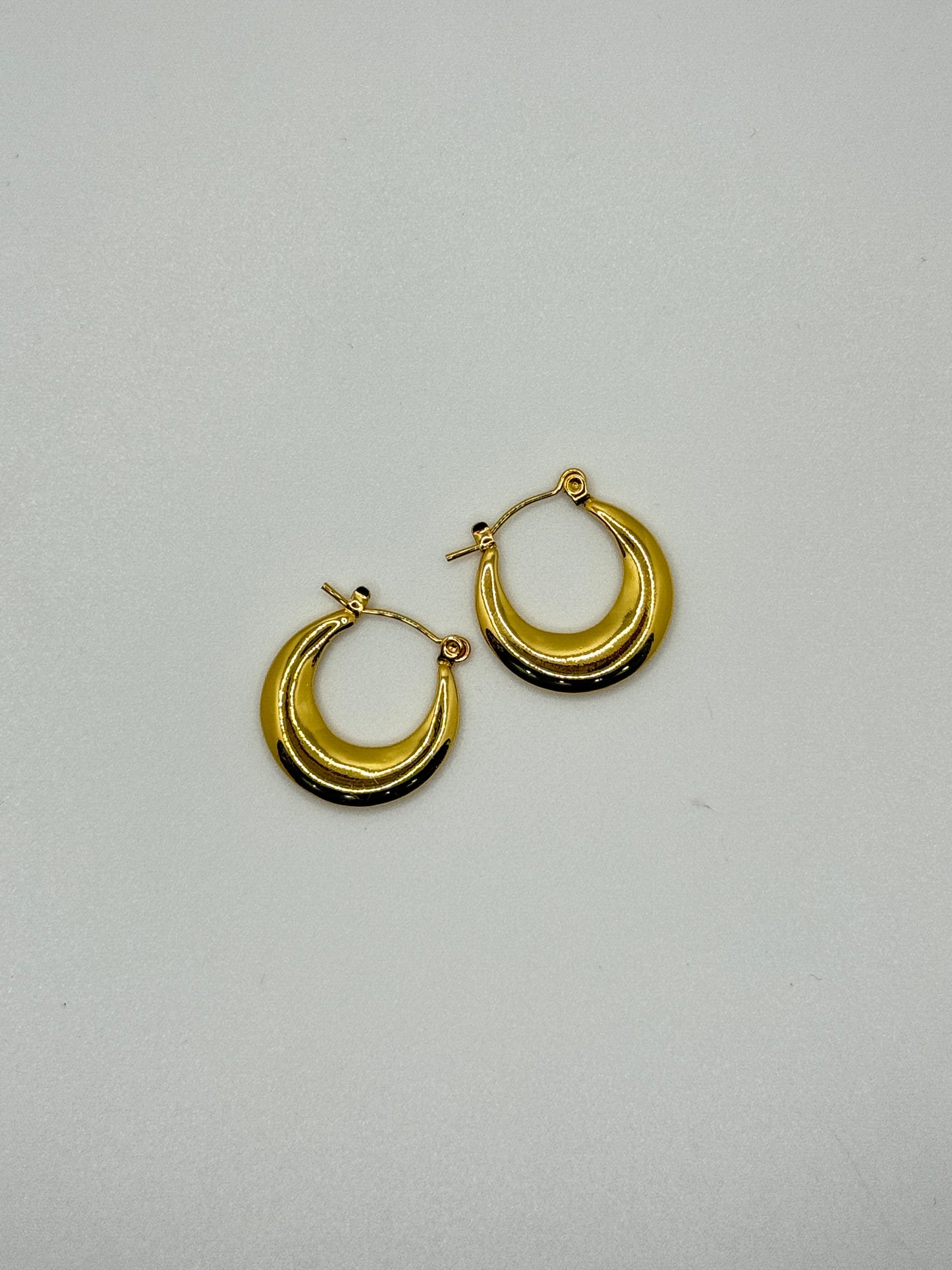 Gold Dome Hoop Earrings