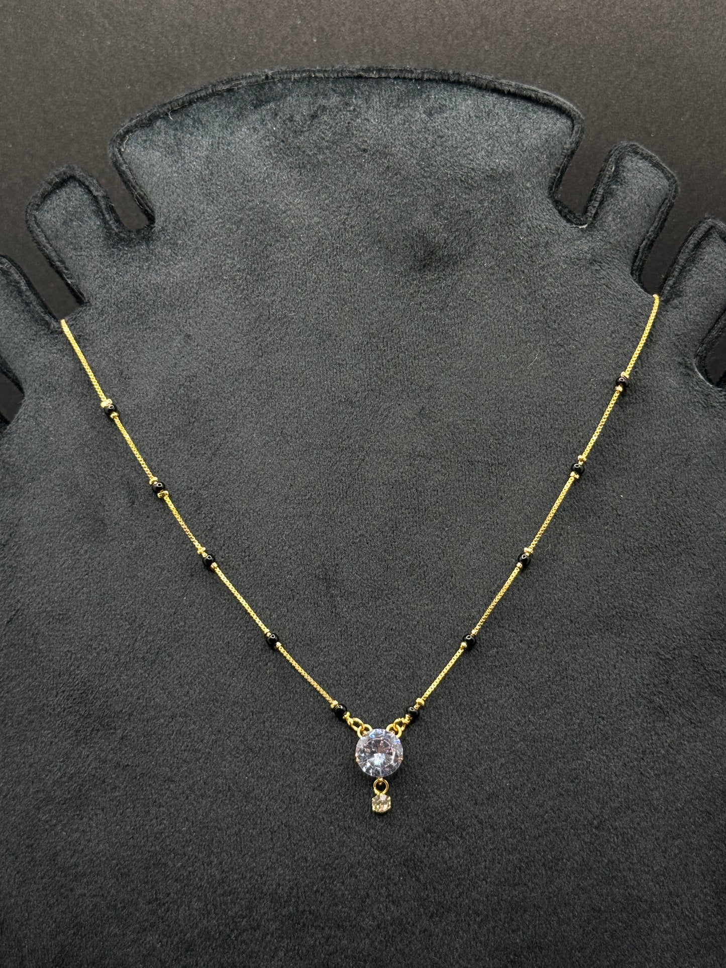 Minimalist Gold Plated Mangalsutra with Cubic Zirconia Pendant