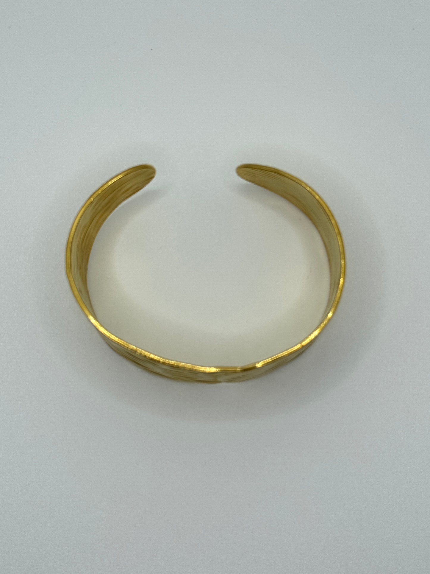 Wide Textured Gold Cuff Bracelet with Interlocking Design