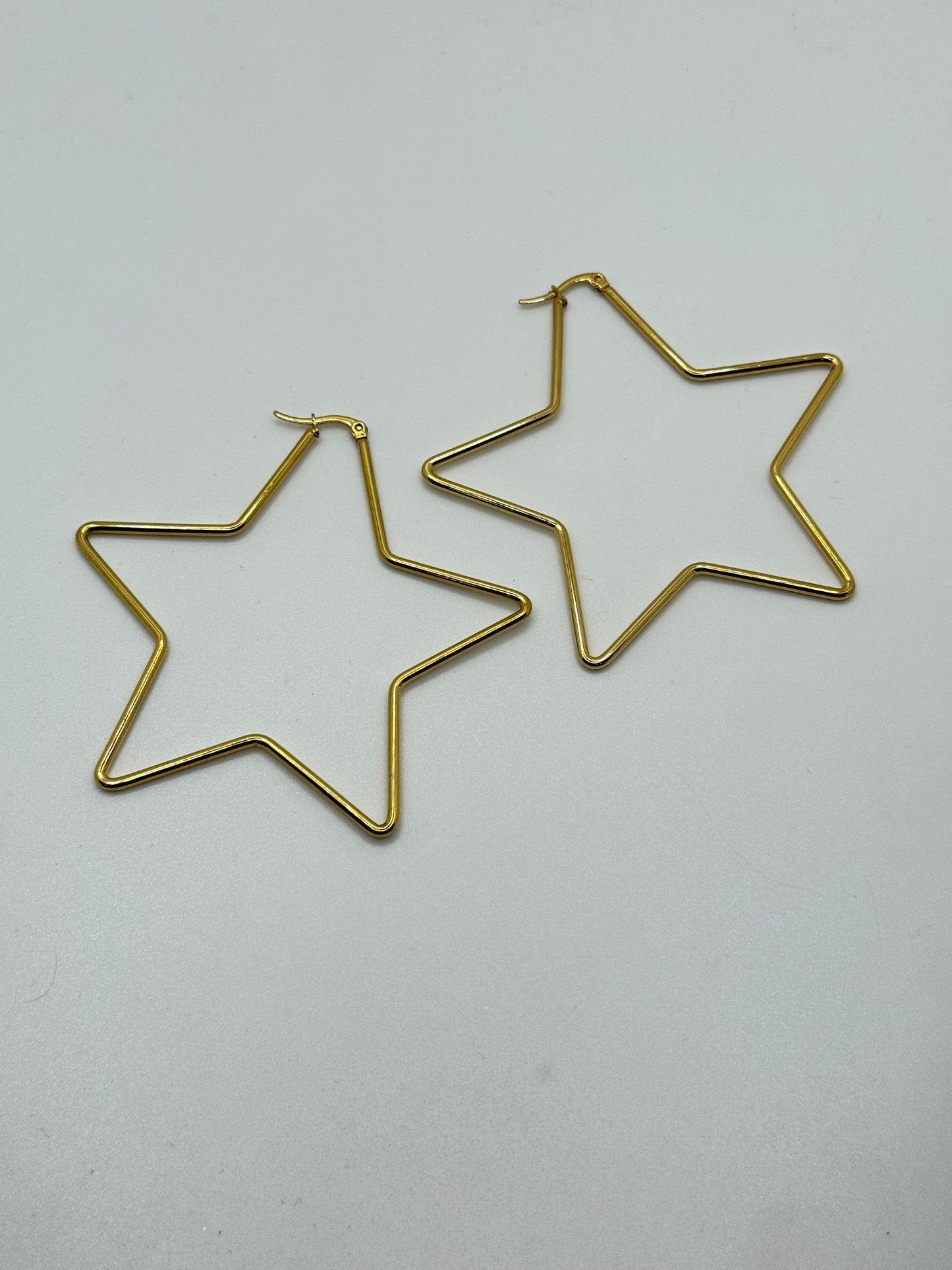 Large Star-Shaped Hoop Earrings