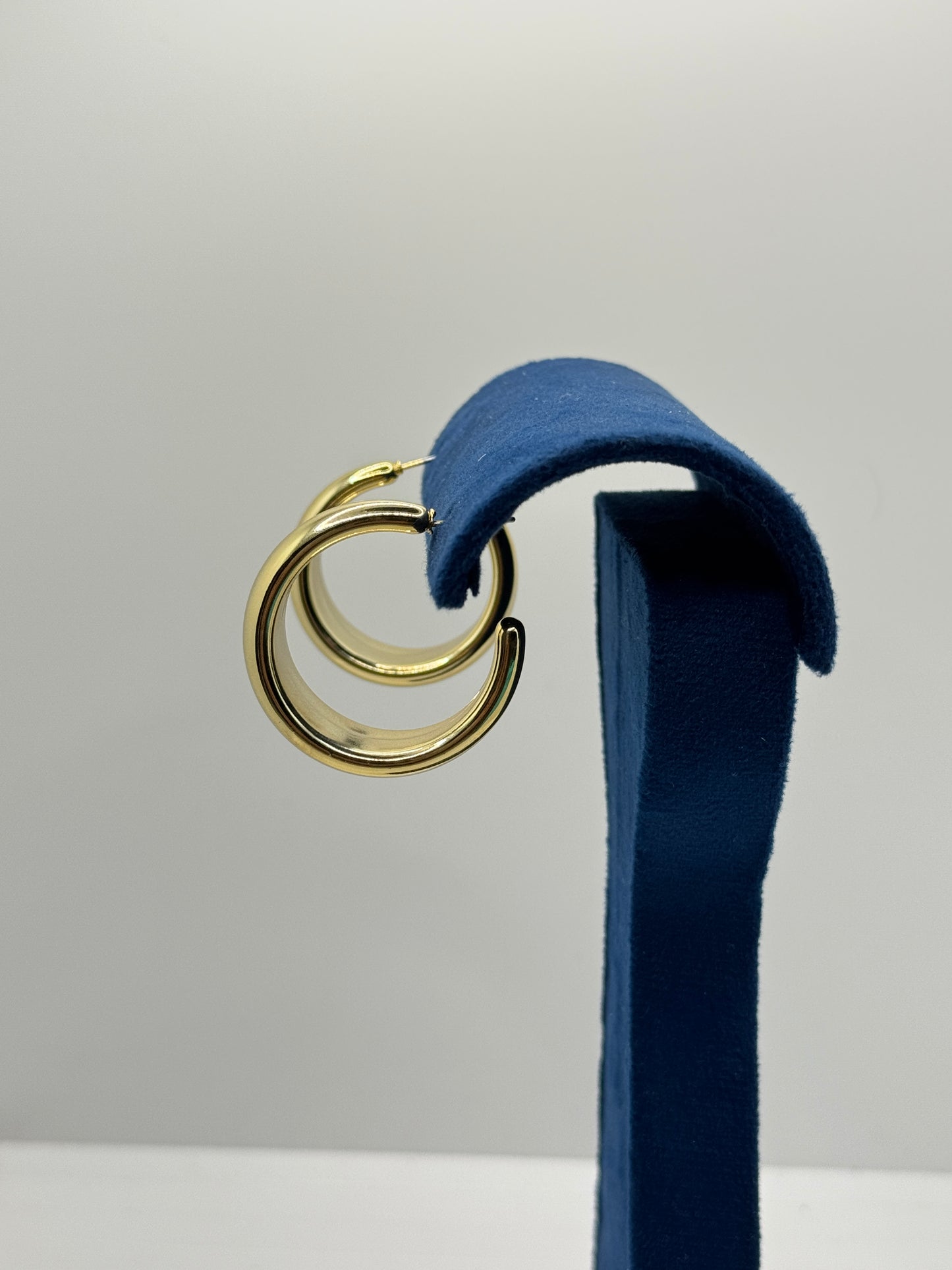 Chunky Gold Puffed Hoop Earrings
