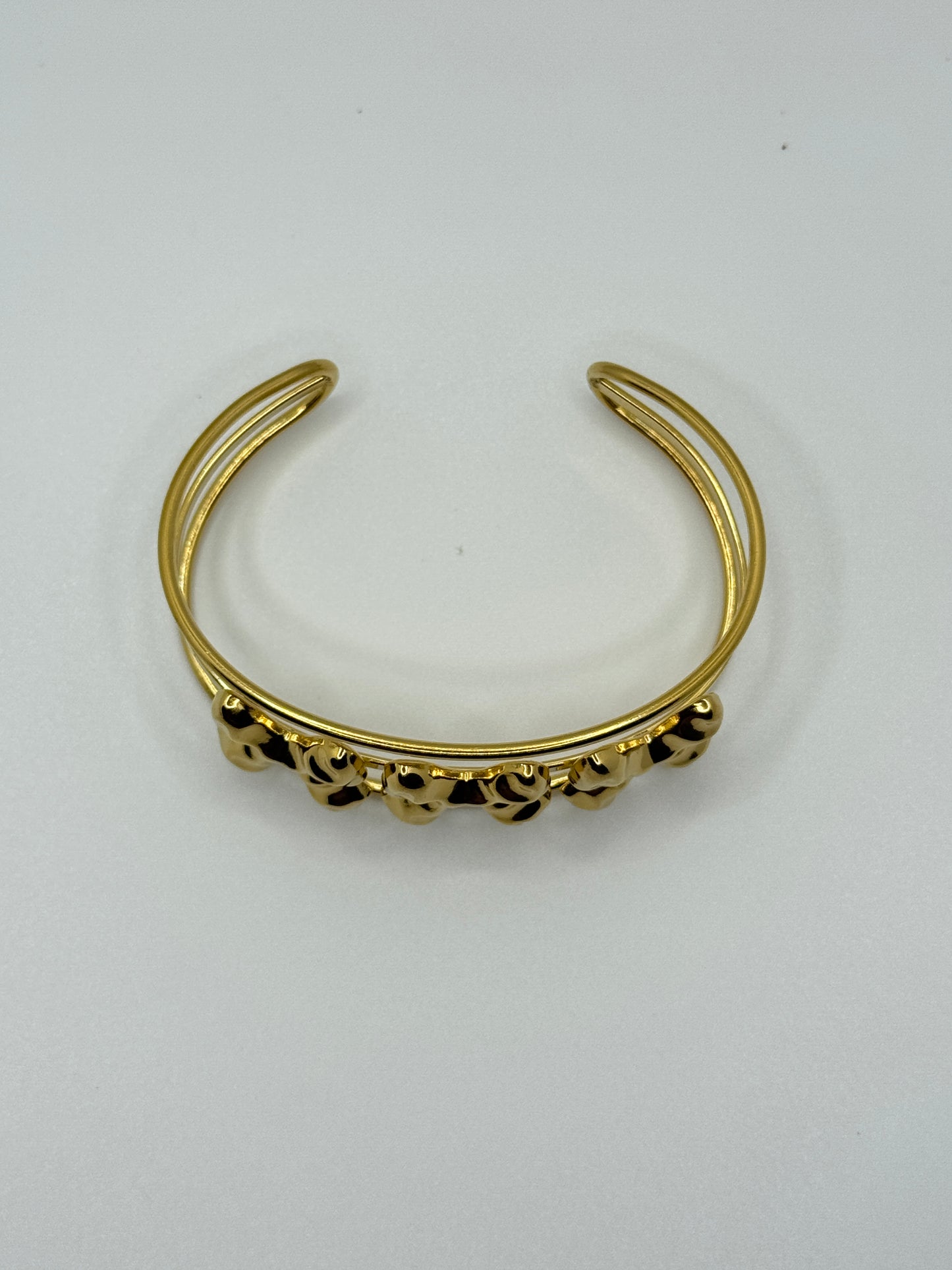 Gold-Tone Bow Design Cuff Bracelet