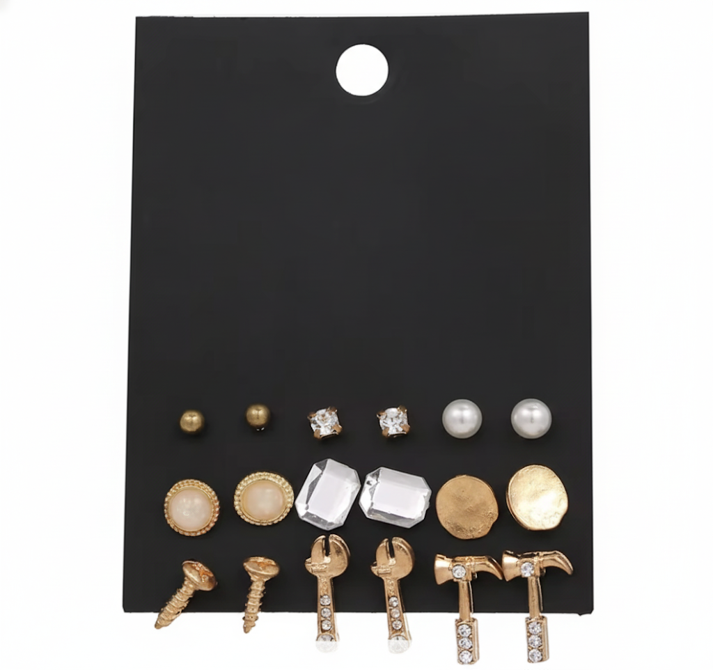 Chunky earrings set of 9