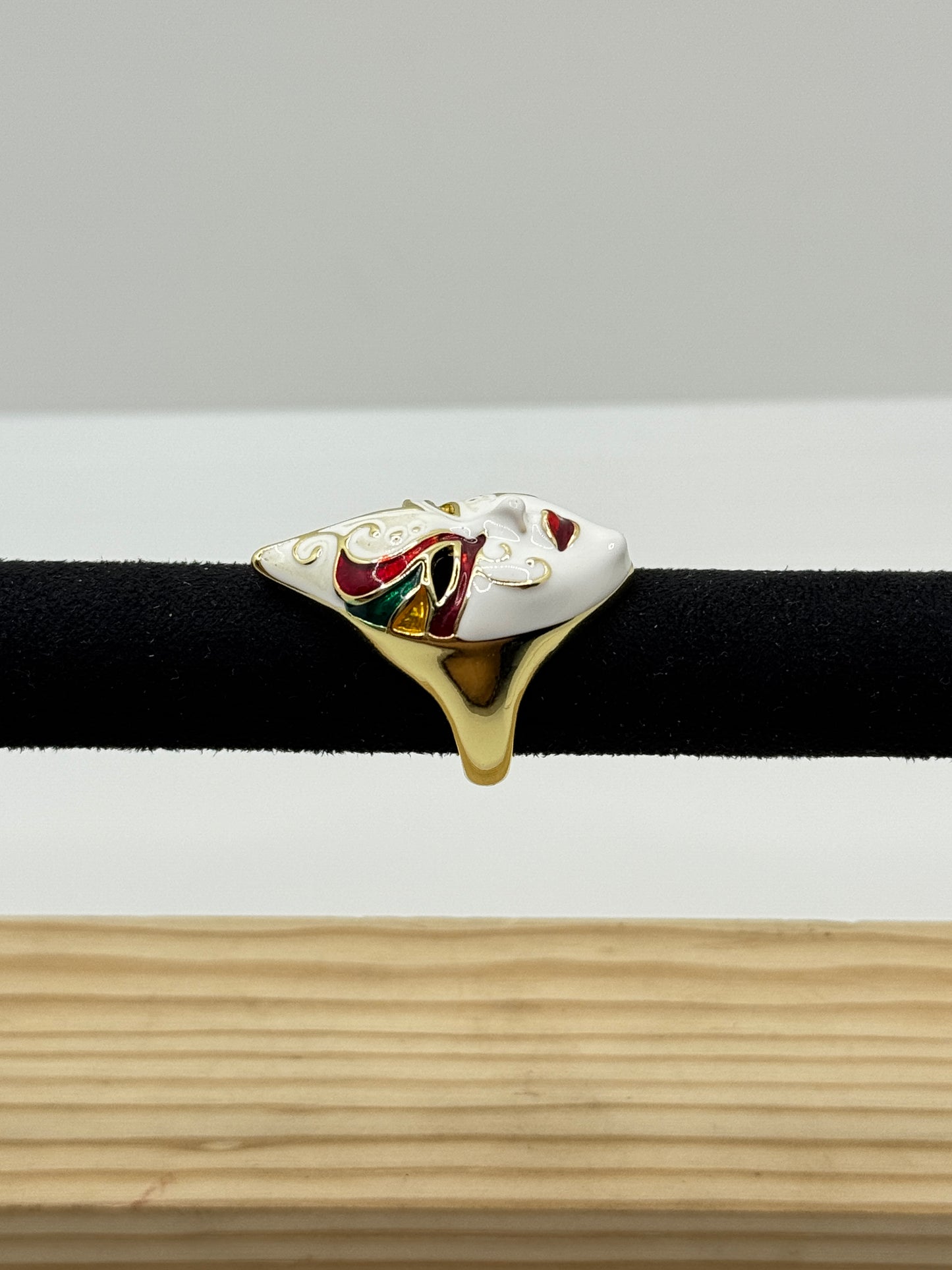 Enamel Venetian Mask Ring