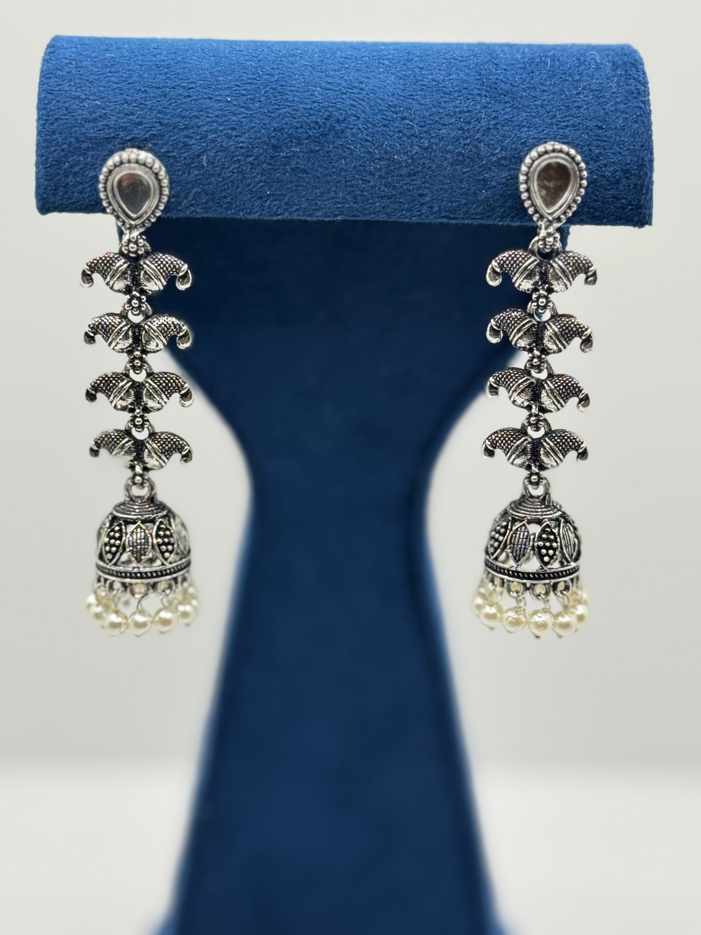 Traditional Oxidized Silver Jhumkas