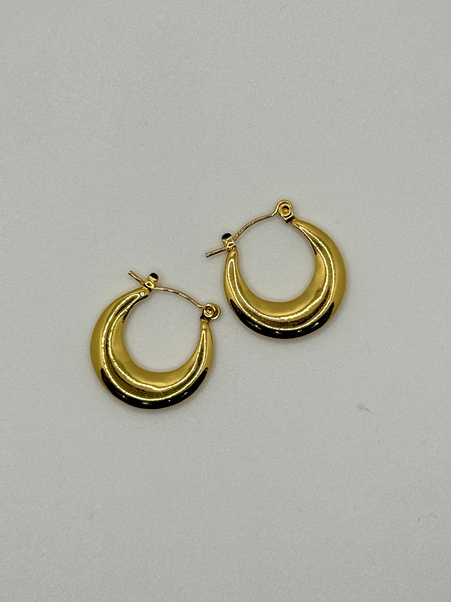 Gold Dome Hoop Earrings
