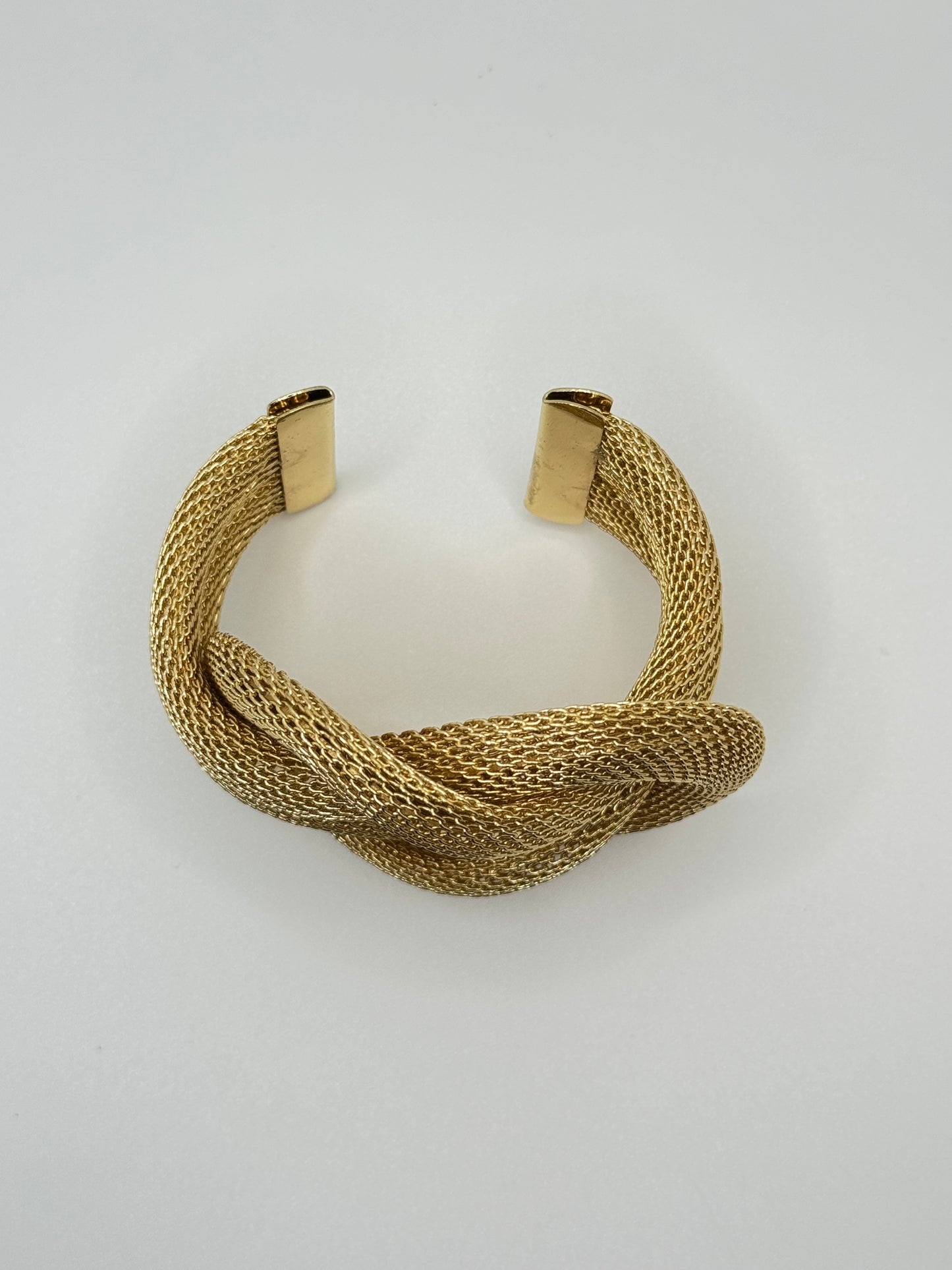 Gold Mesh Knot Cuff Bracelet