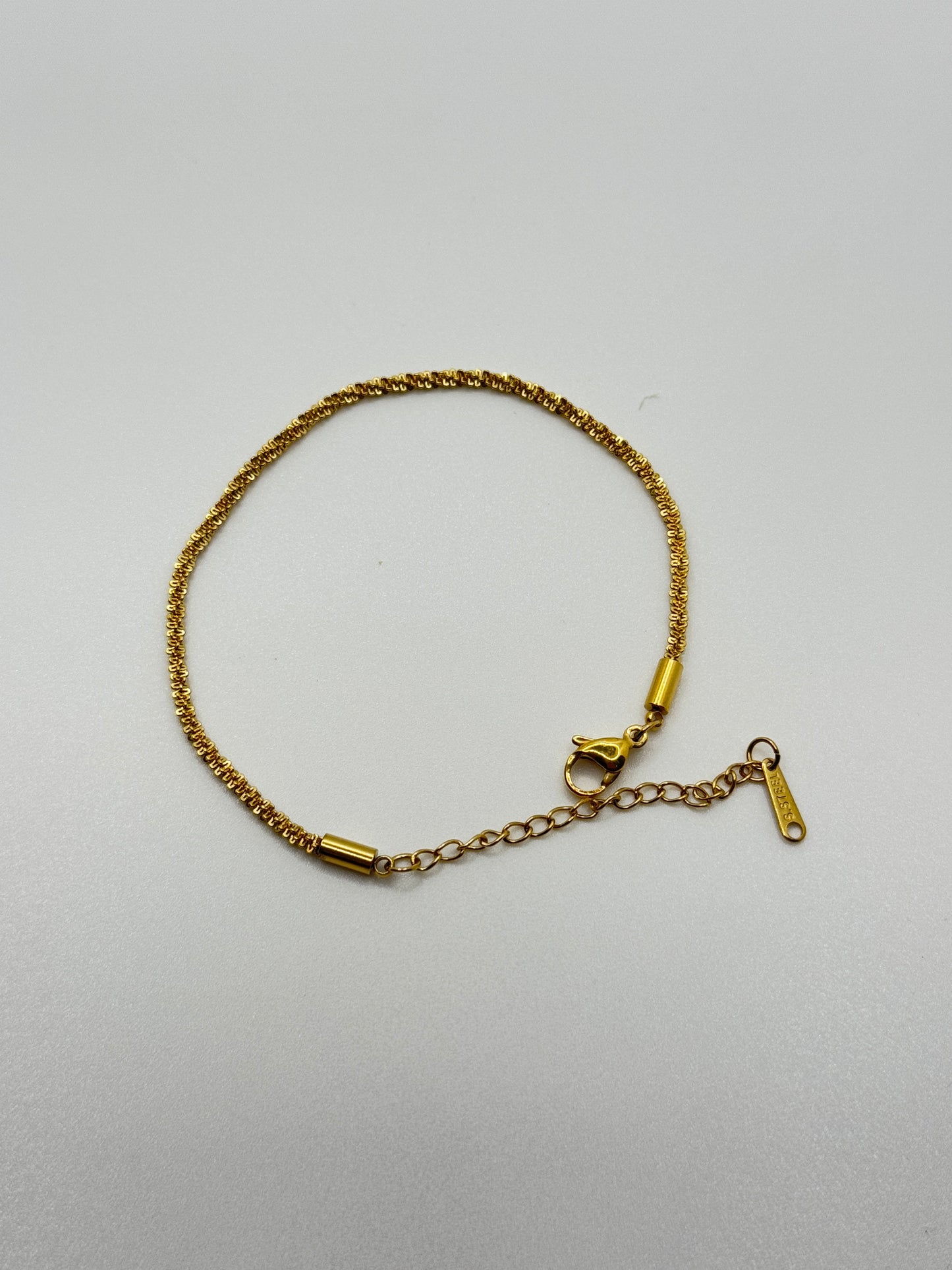 Gold Tone Sparkle Chain Bracelet