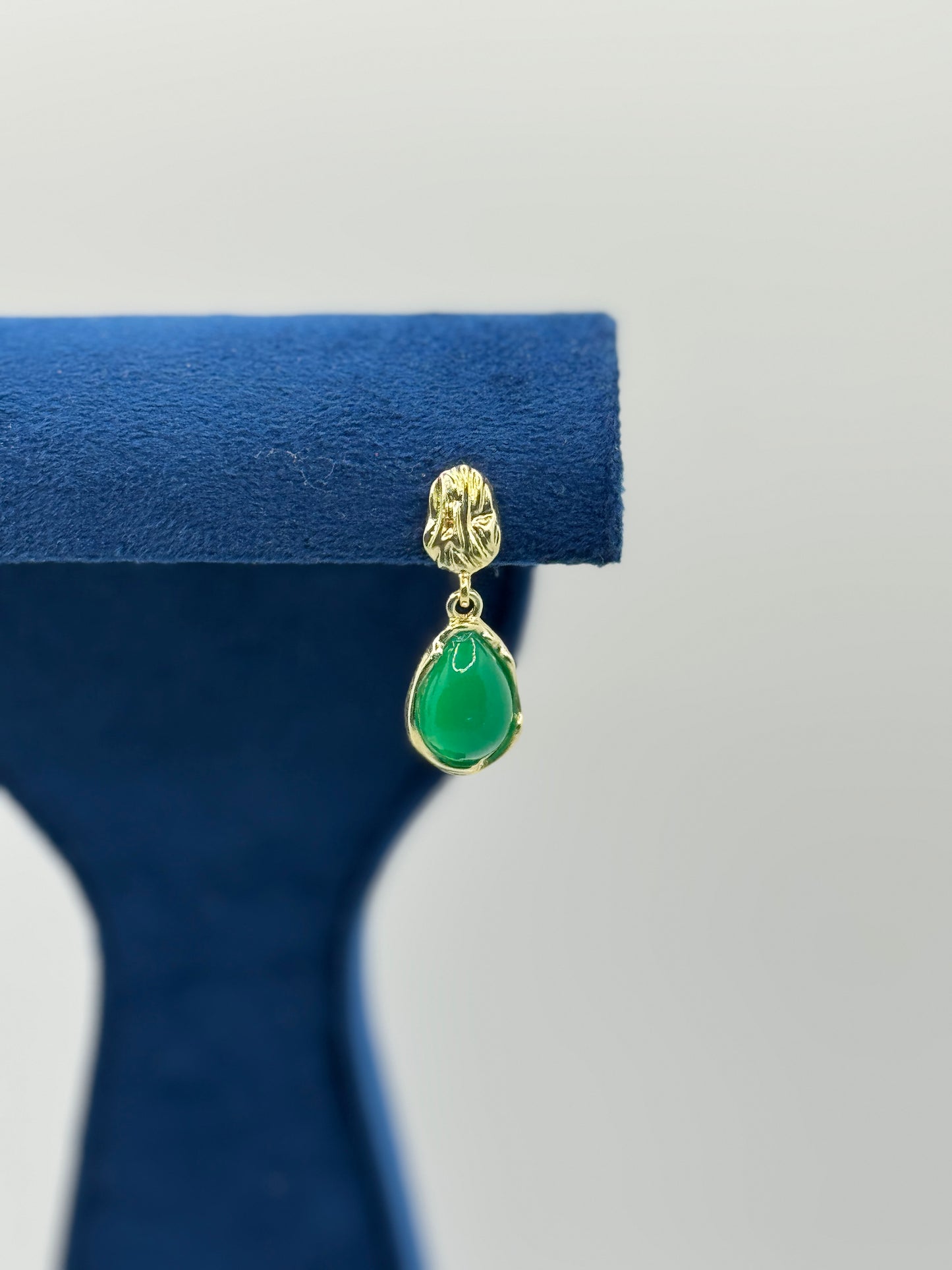 Textured Gold & Teardrop Gemstone Earrings
