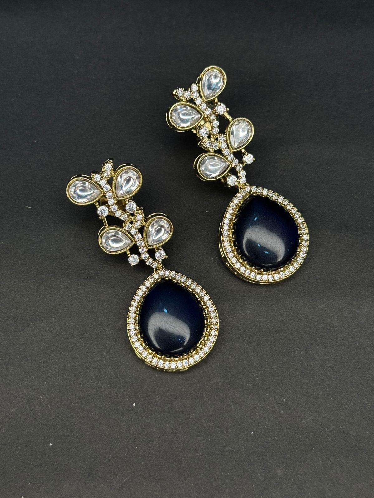 Designer blue dangle earrings