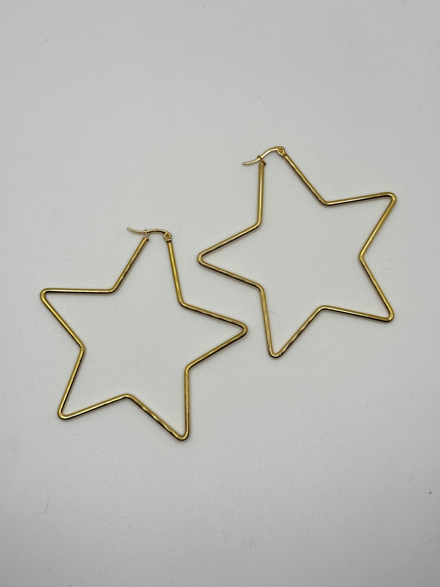 Large Star-Shaped Hoop Earrings