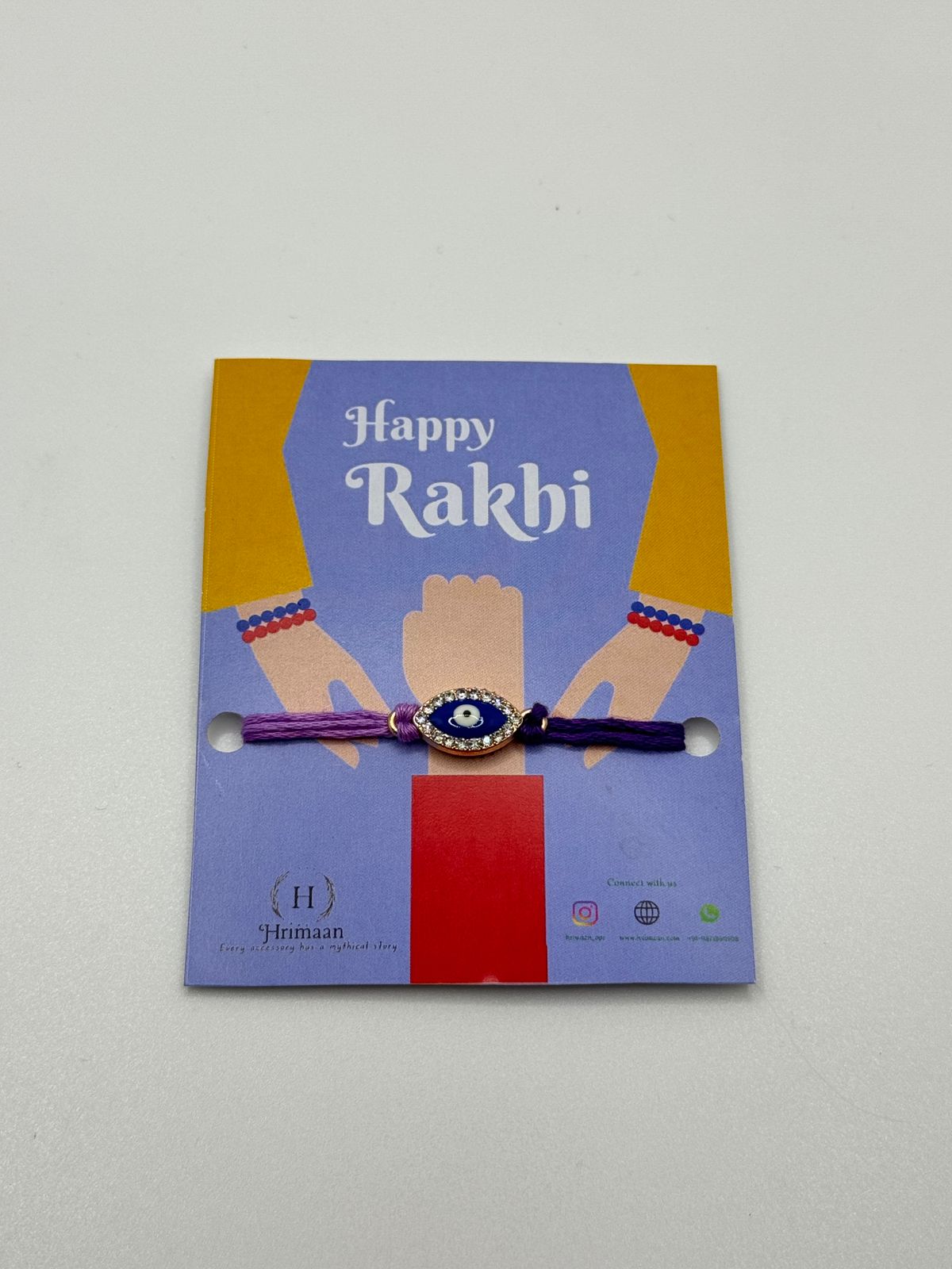 Evil eye charm rakhi blue base