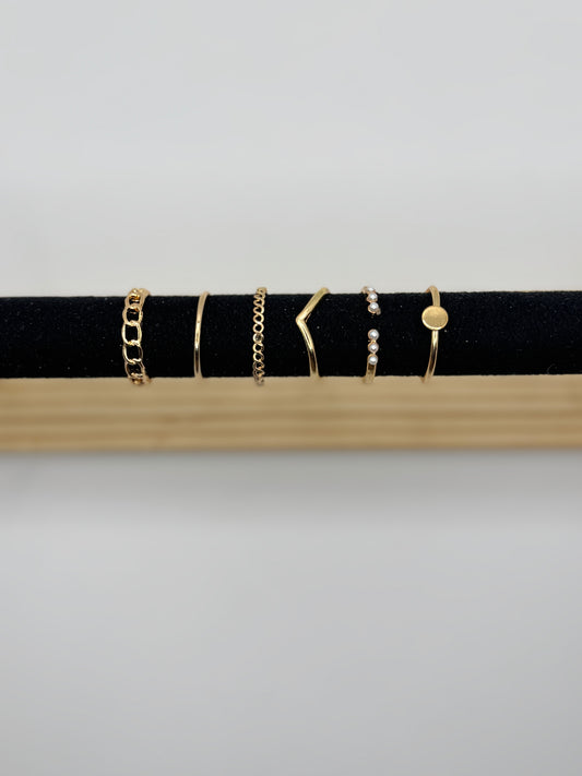 Anti Tarnish Rings Stack Of 6
