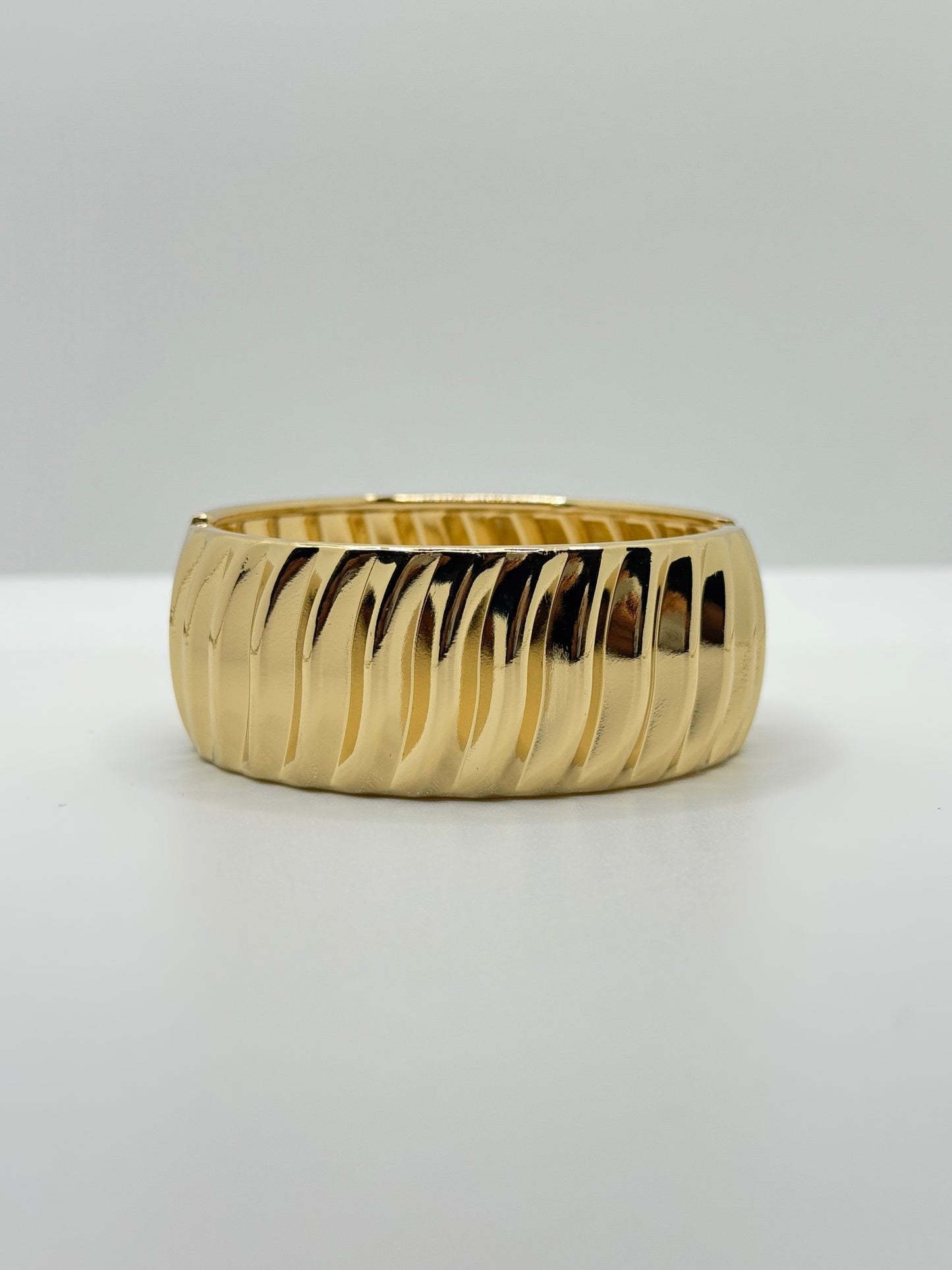 Gold Fluted Design Bangle Bracelet