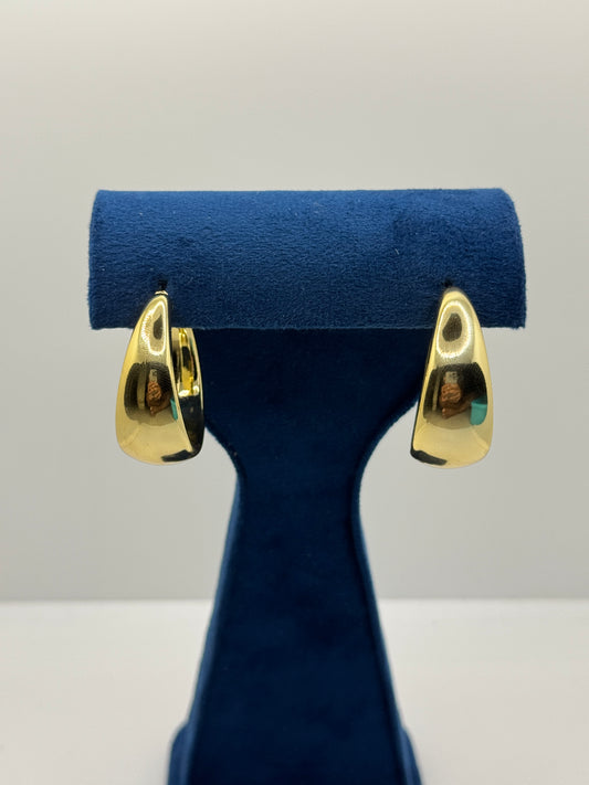 Chunky Gold Puffed Hoop Earrings
