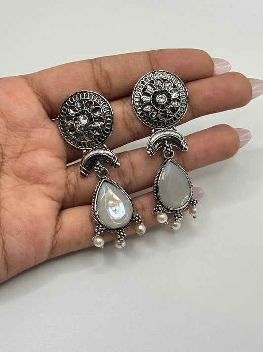 Classic Oxidized Silver Earrings