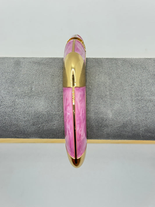 Lavender and Gold Bangle with a Split Design