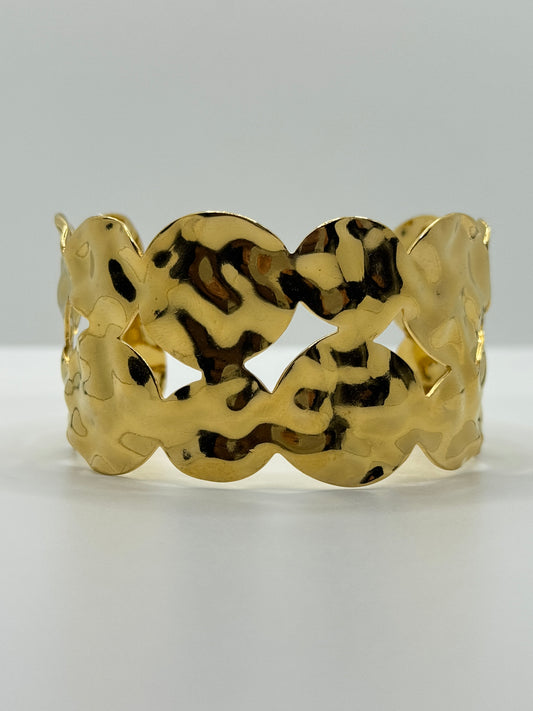 Organic Textured Gold Cuff Bracelet