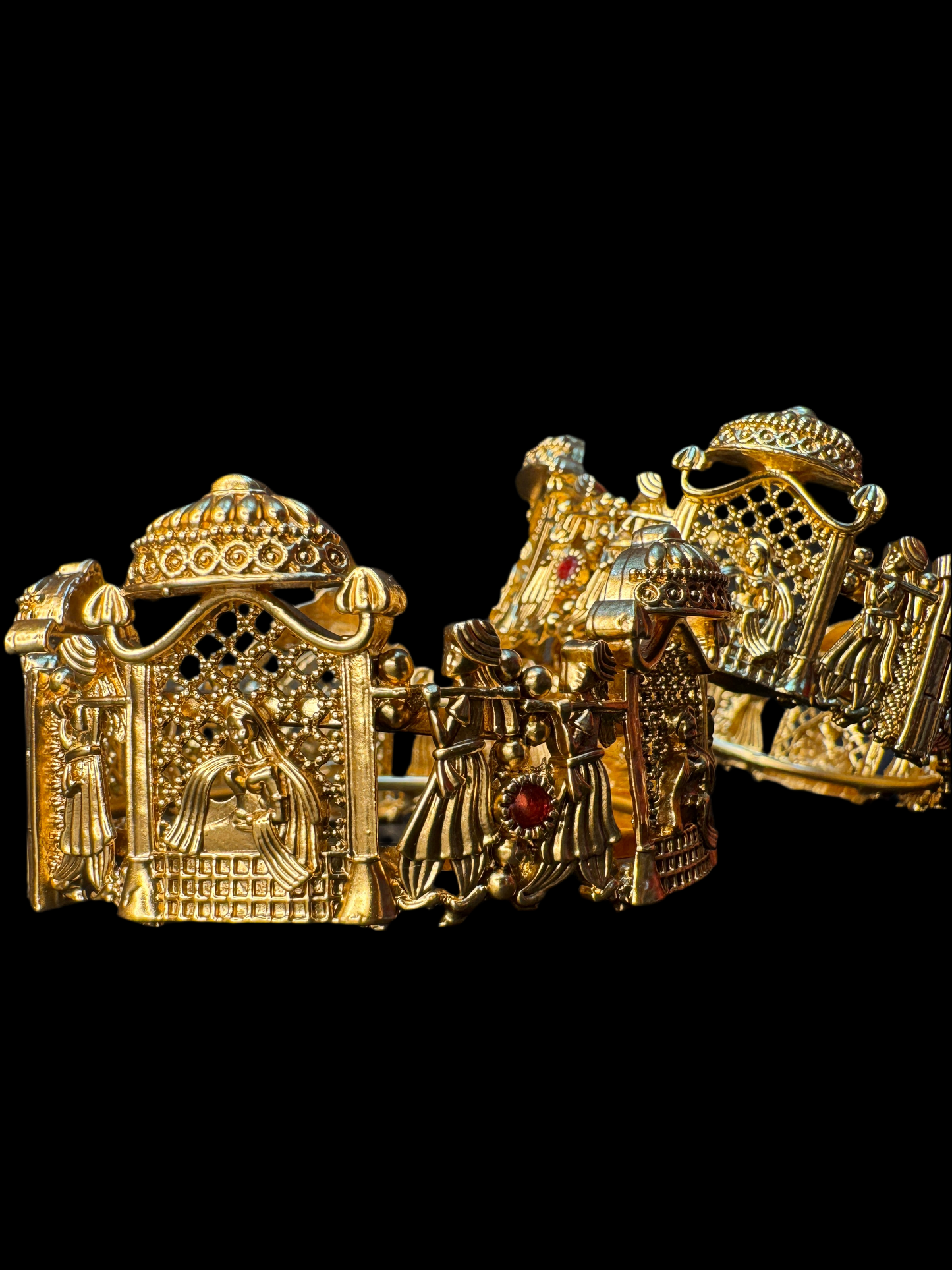 Copper Bangles Set with Marriage theme
