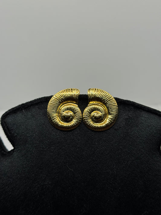 Nautillus-Shaped Stud Earrings