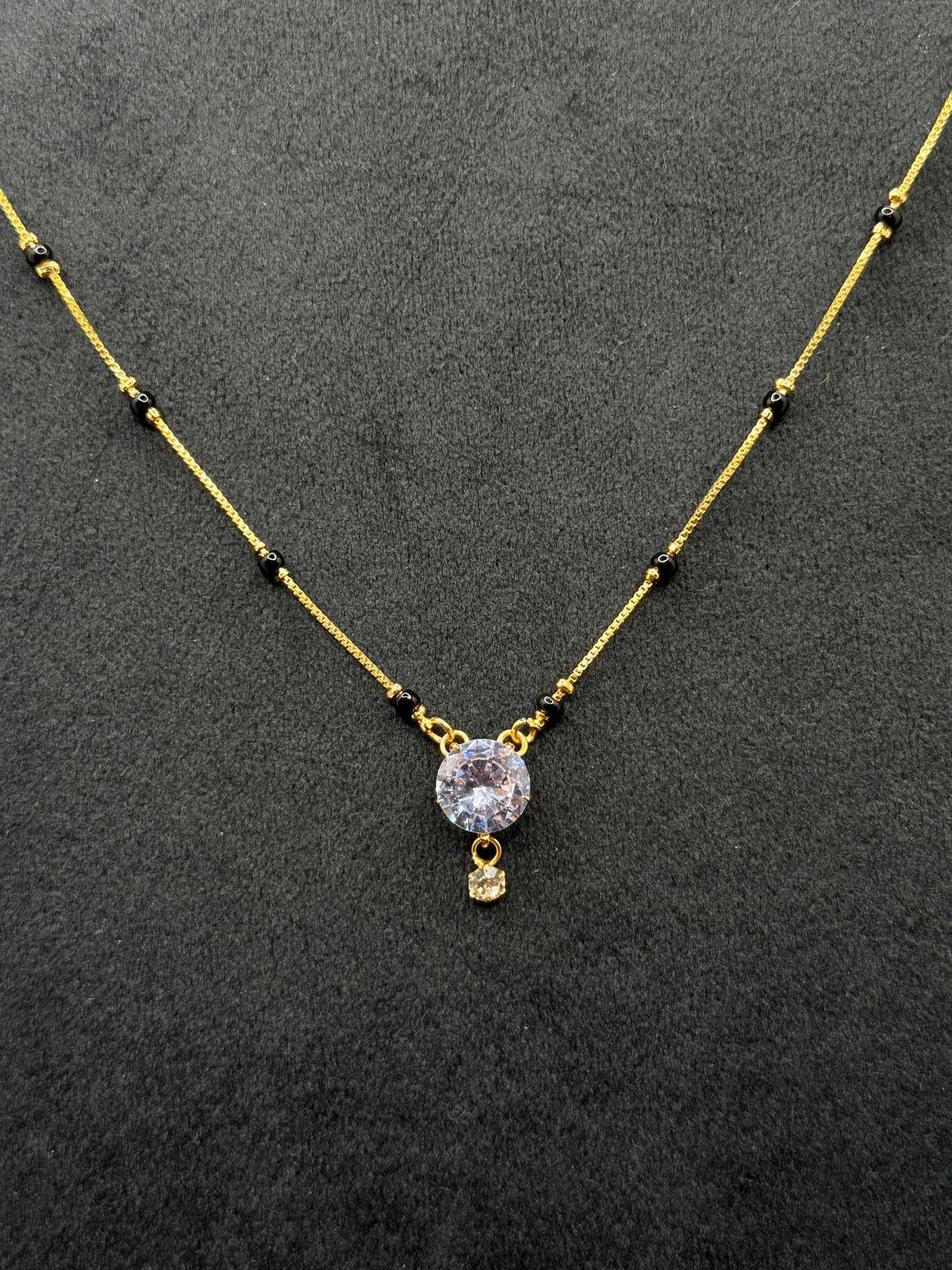 Minimalist Gold Plated Mangalsutra with Cubic Zirconia Pendant