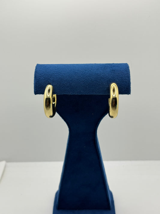 Polished Gold Huggie Hoops