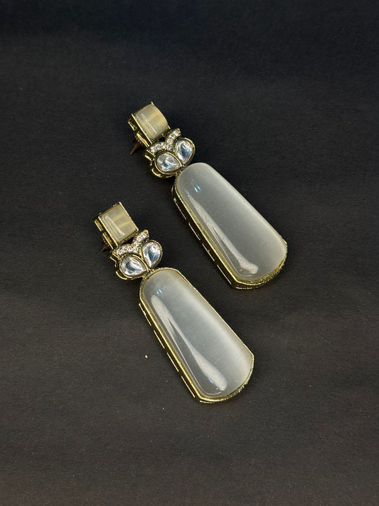 Grey Moissanite drop earrings