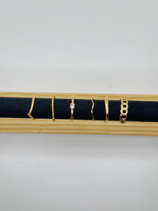 Anti Tarnish Rings Stack Of 6