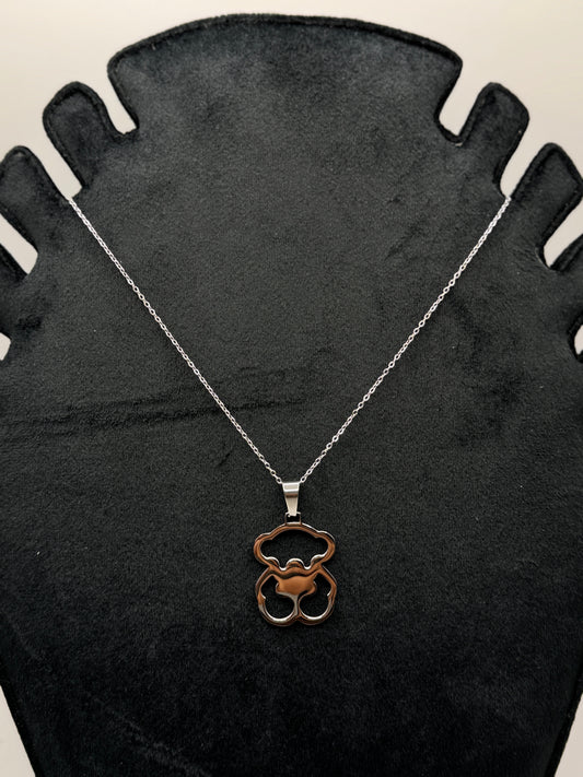 Silver Tous Bear Outline Necklace for men and women both